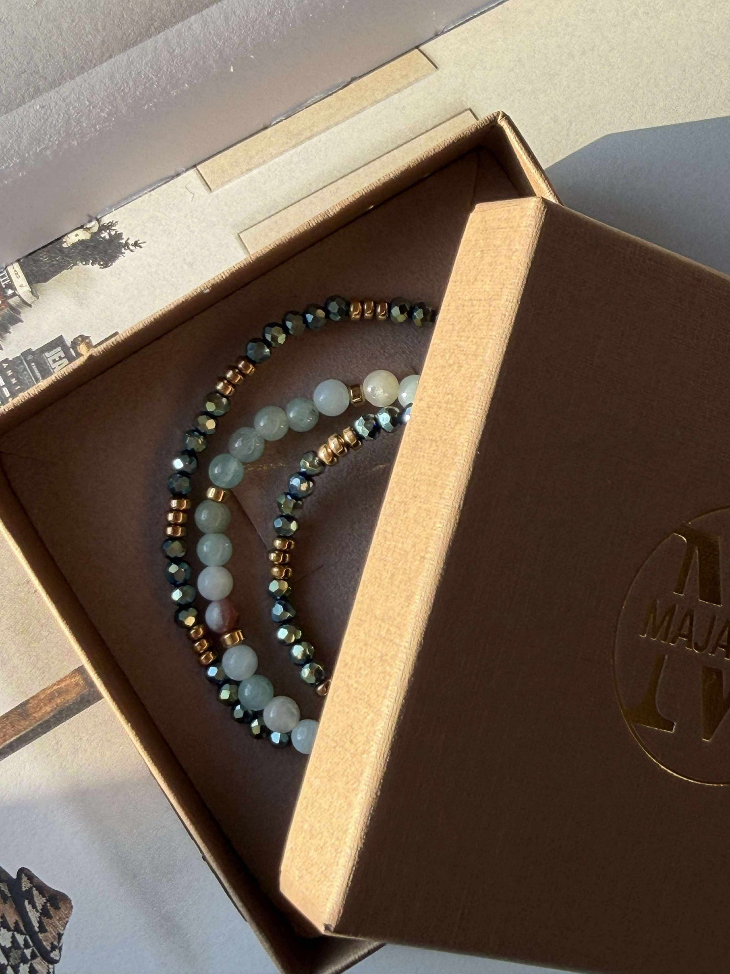 Armbånd Leah Emerald – Sæt med 3 stk