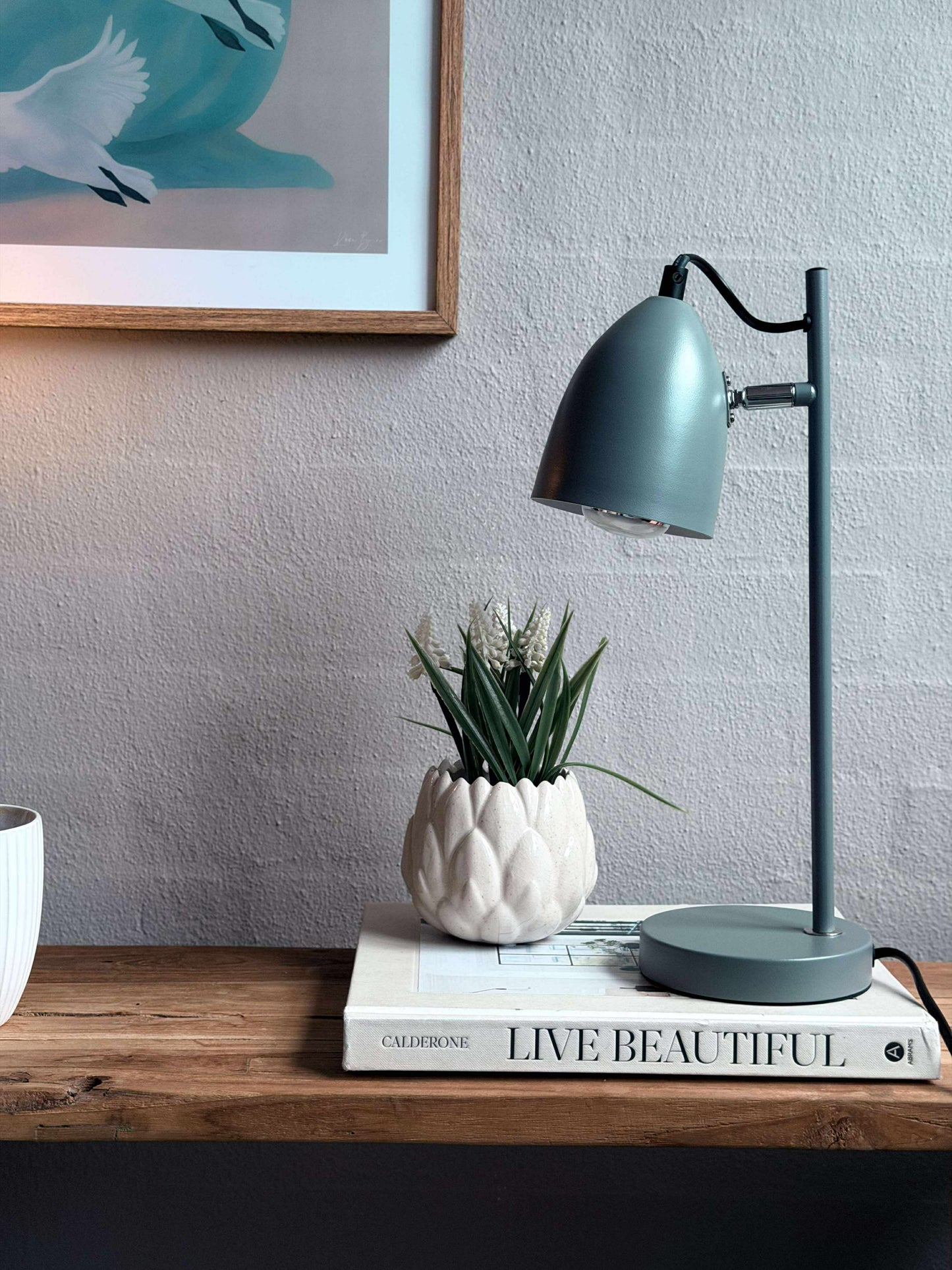 Bordlampe - Grå metal