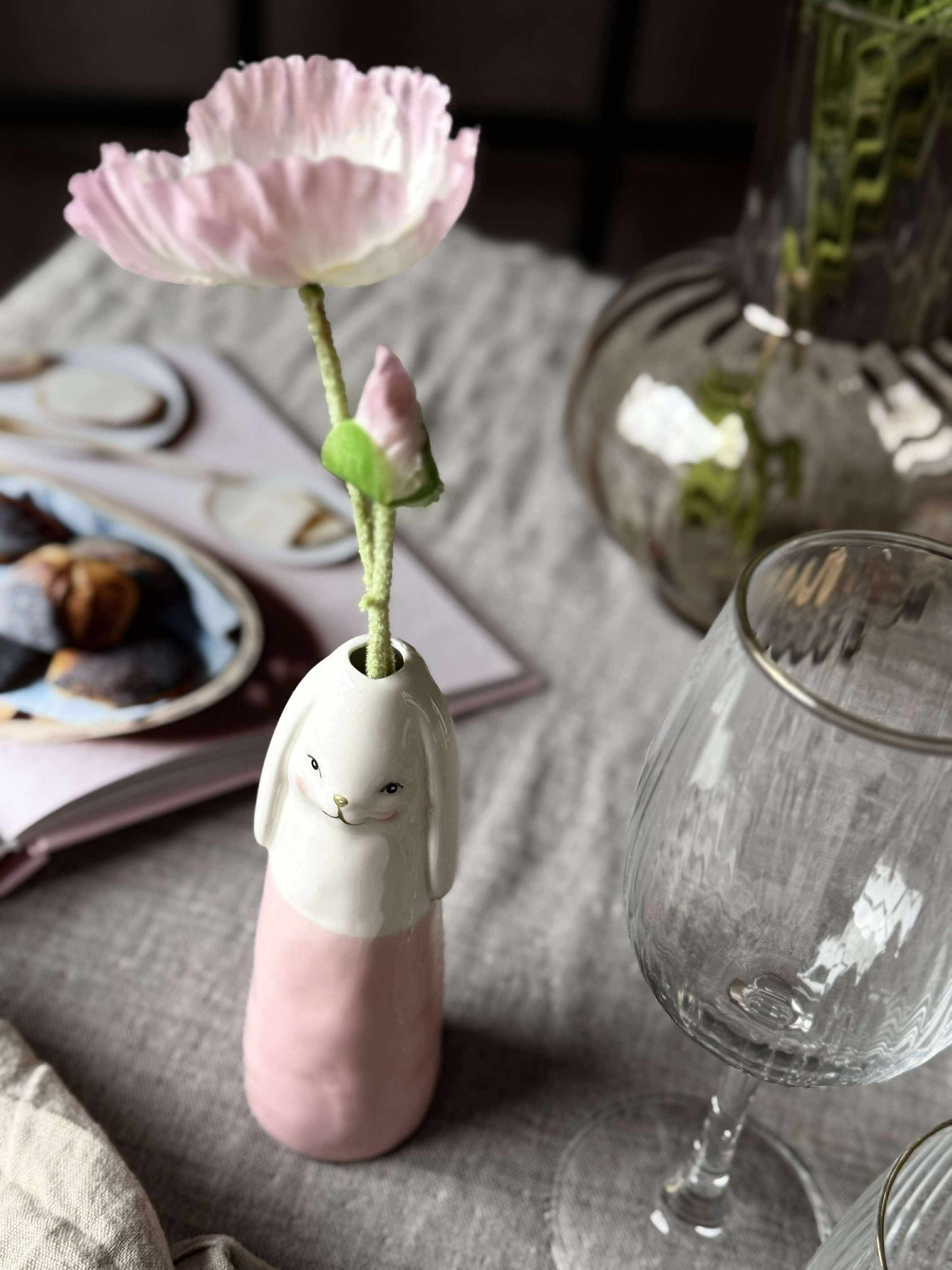 Vase - Rosa kanin i flere størrelser