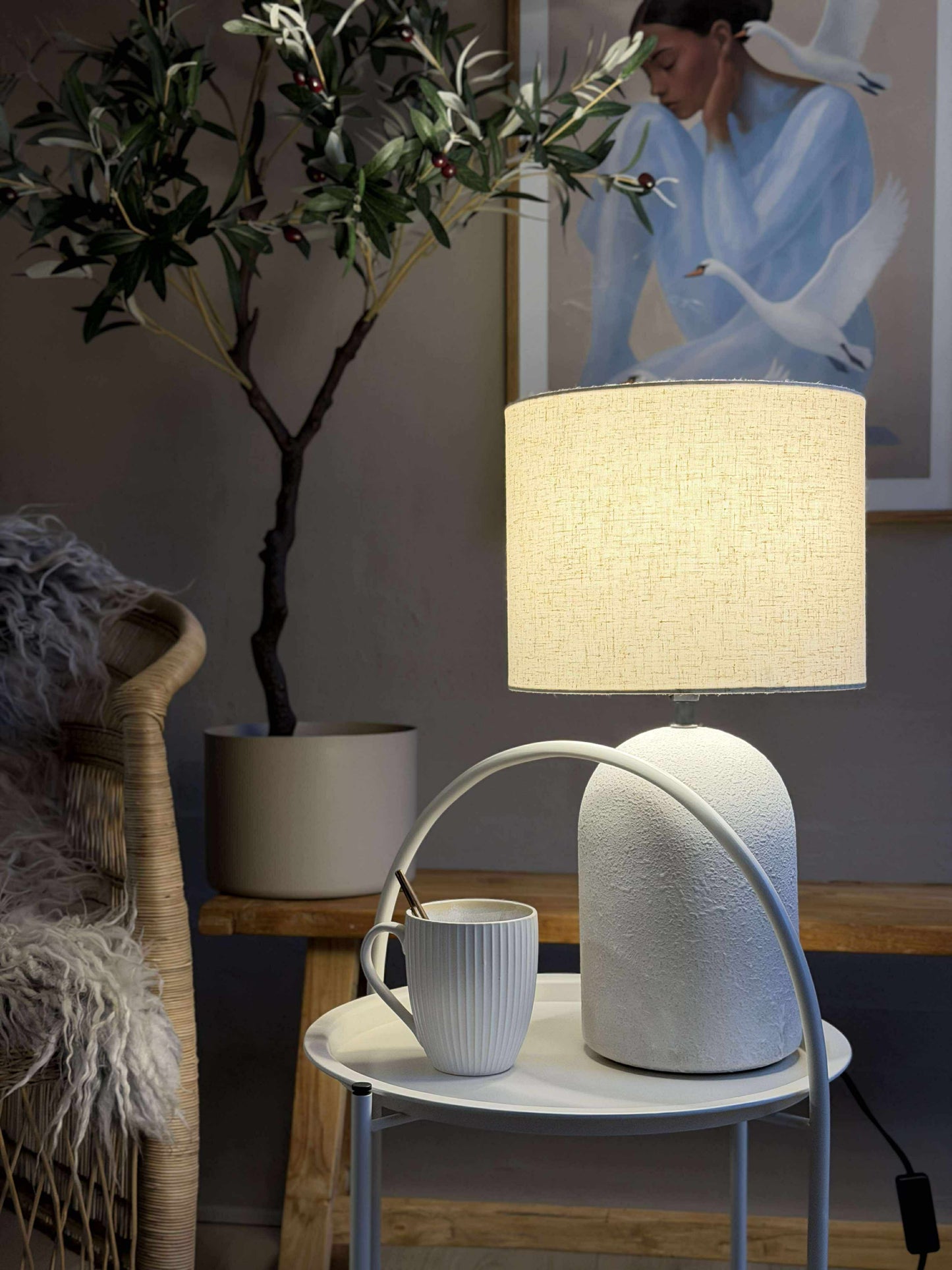 Bordlampe STONEWARE - Lys natur