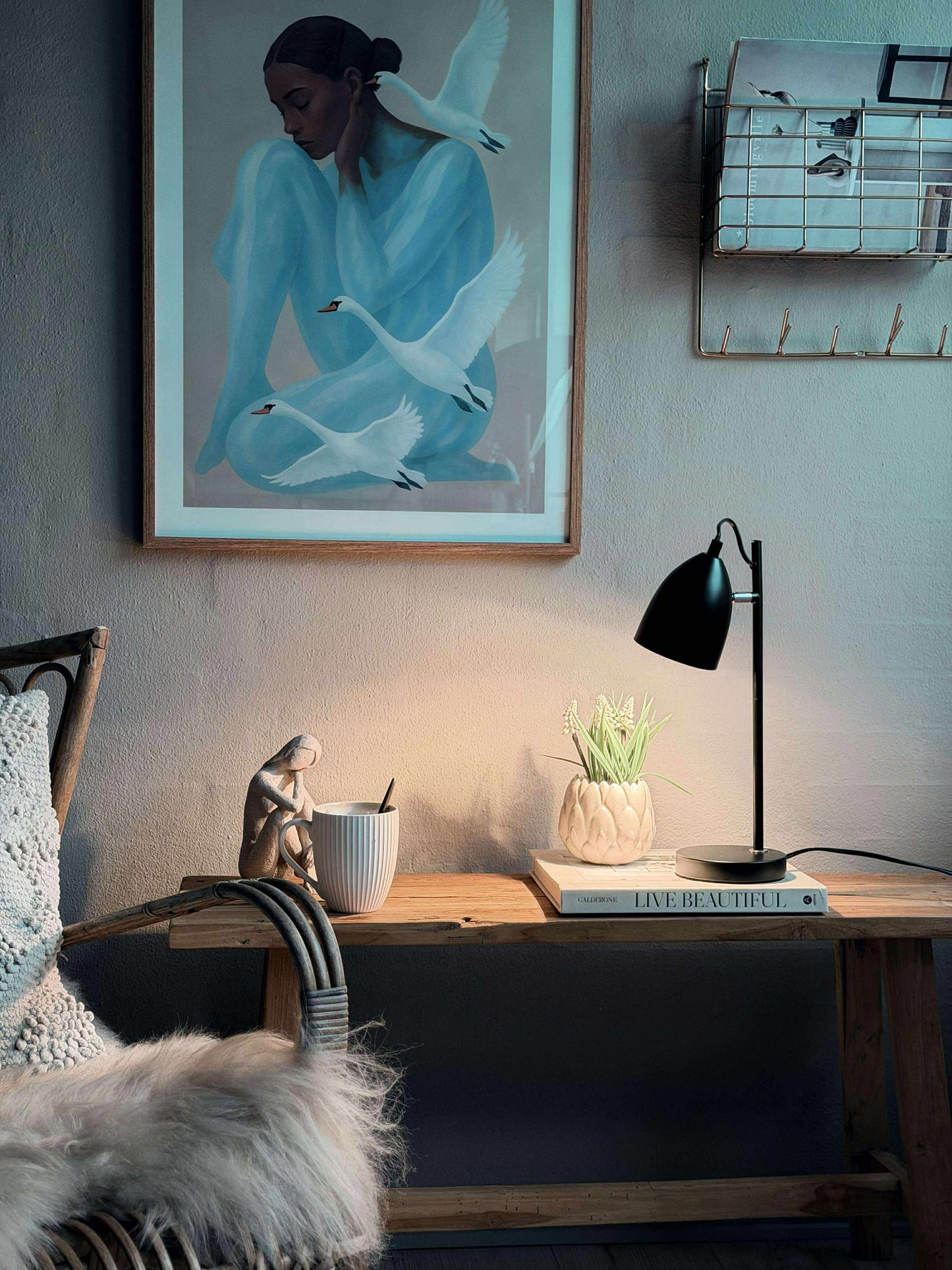 Bordlampe - Sort metal