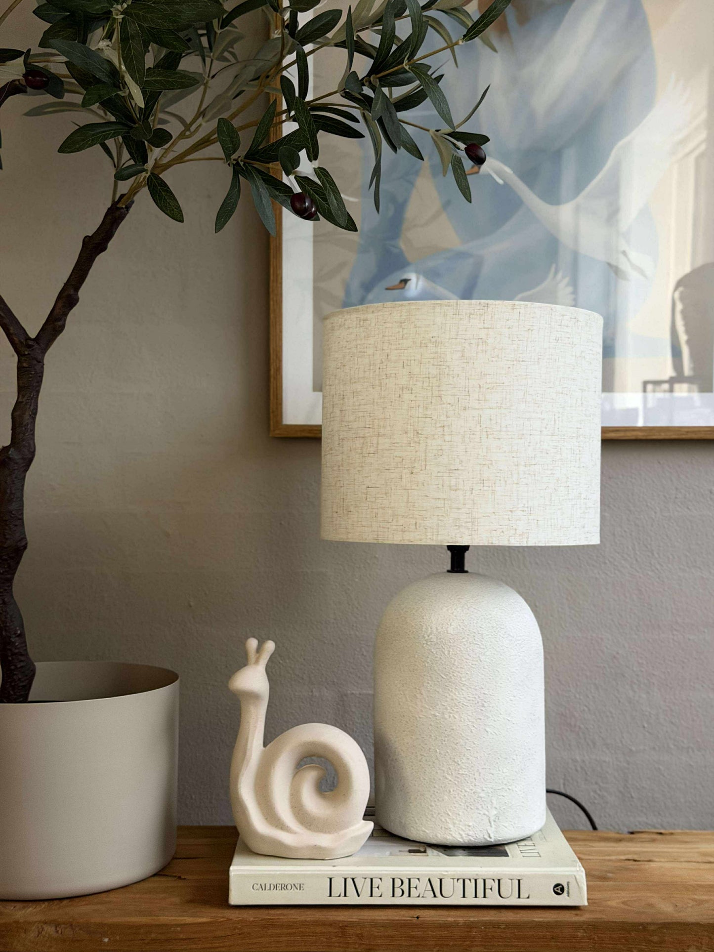 Bordlampe STONEWARE - Lys natur