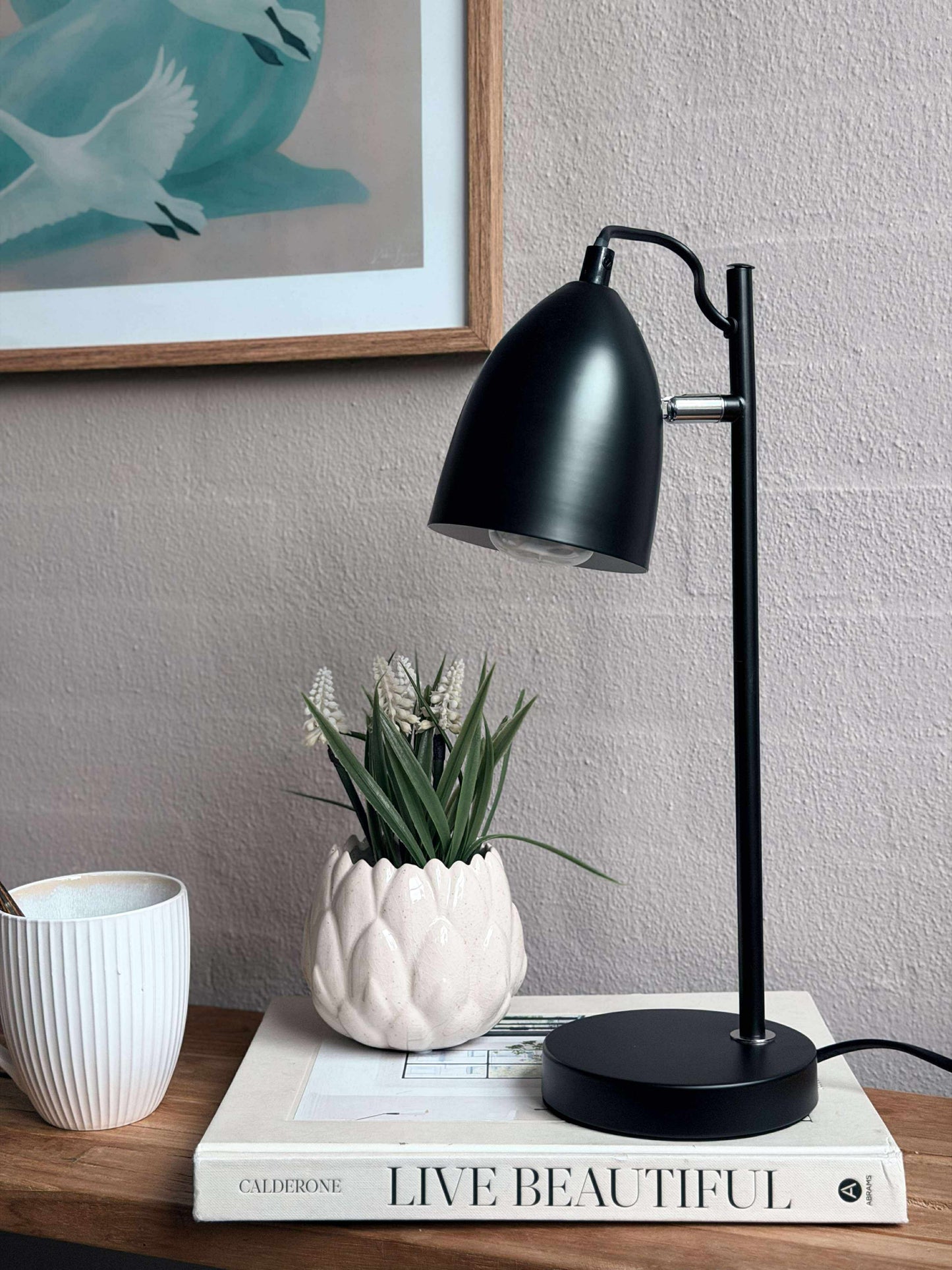 Bordlampe - Sort metal