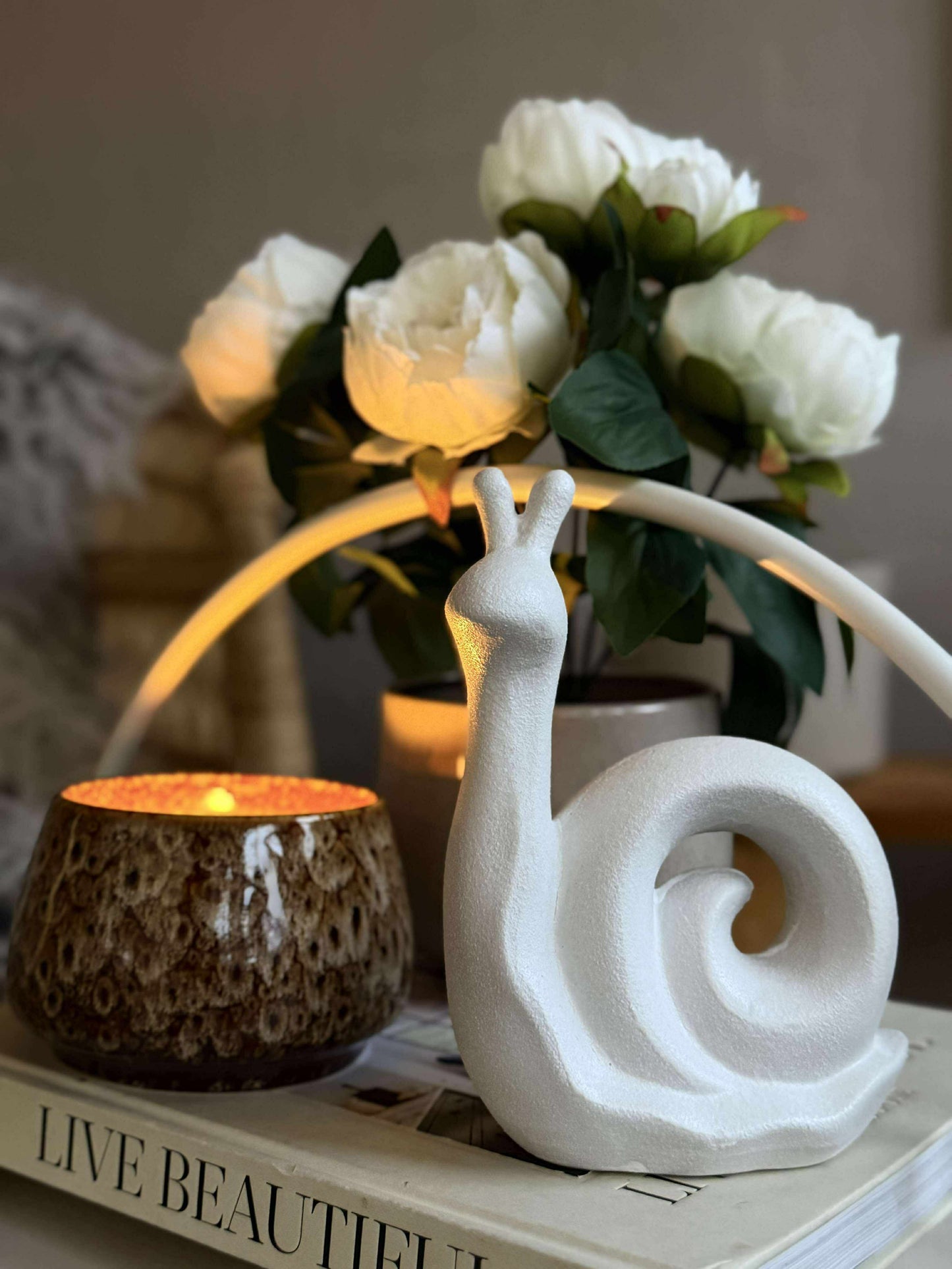 Deco snegl - Hvid eller beige