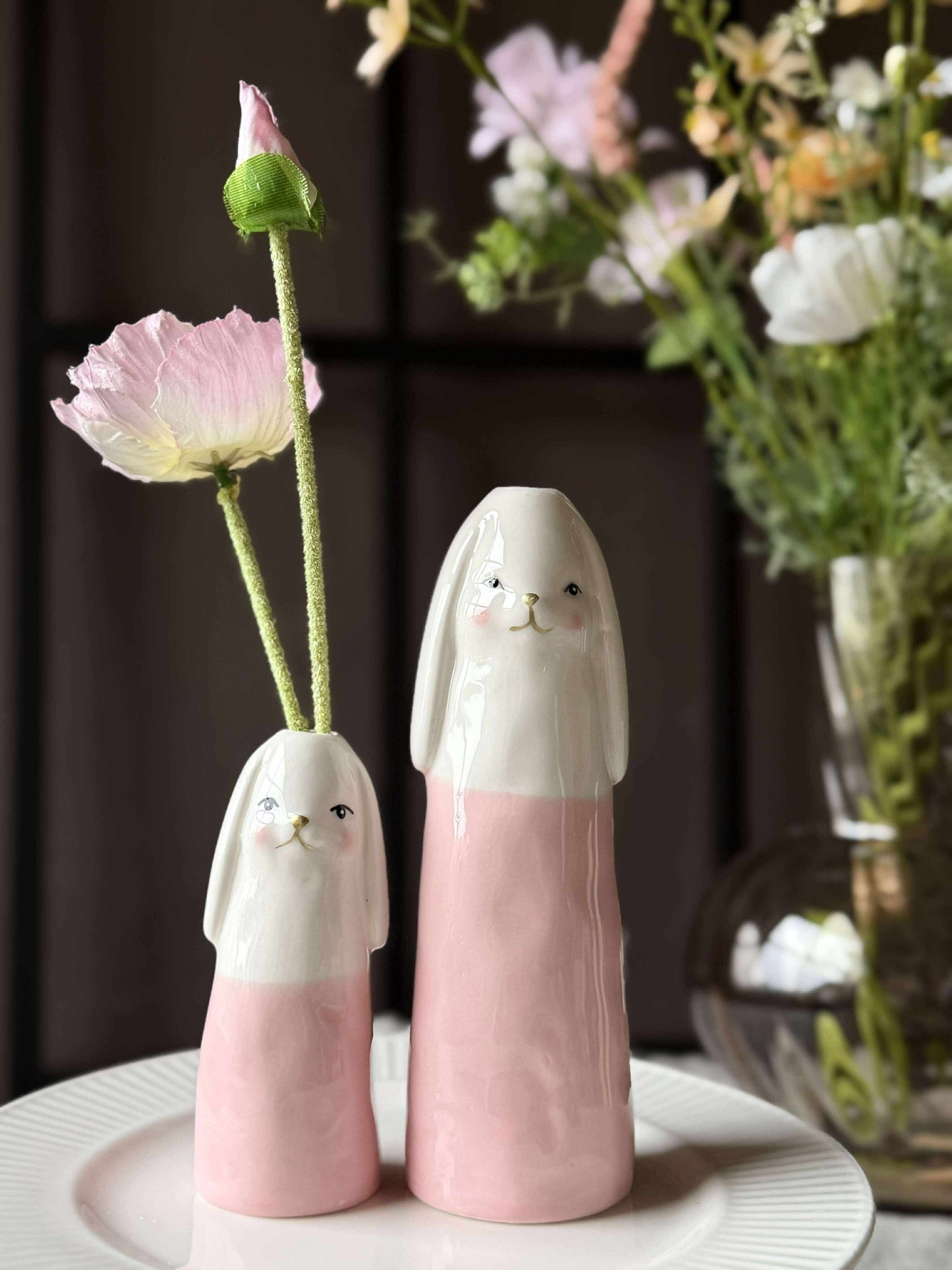 Vase - Rosa kanin i flere størrelser