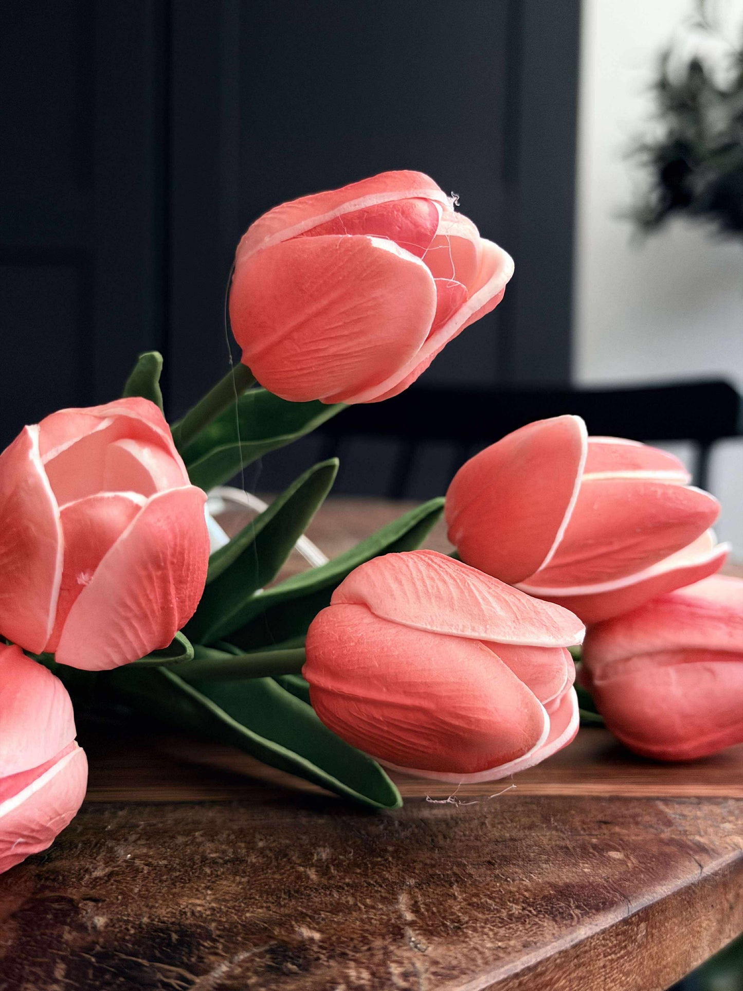 Tulipaner med lys - Rød