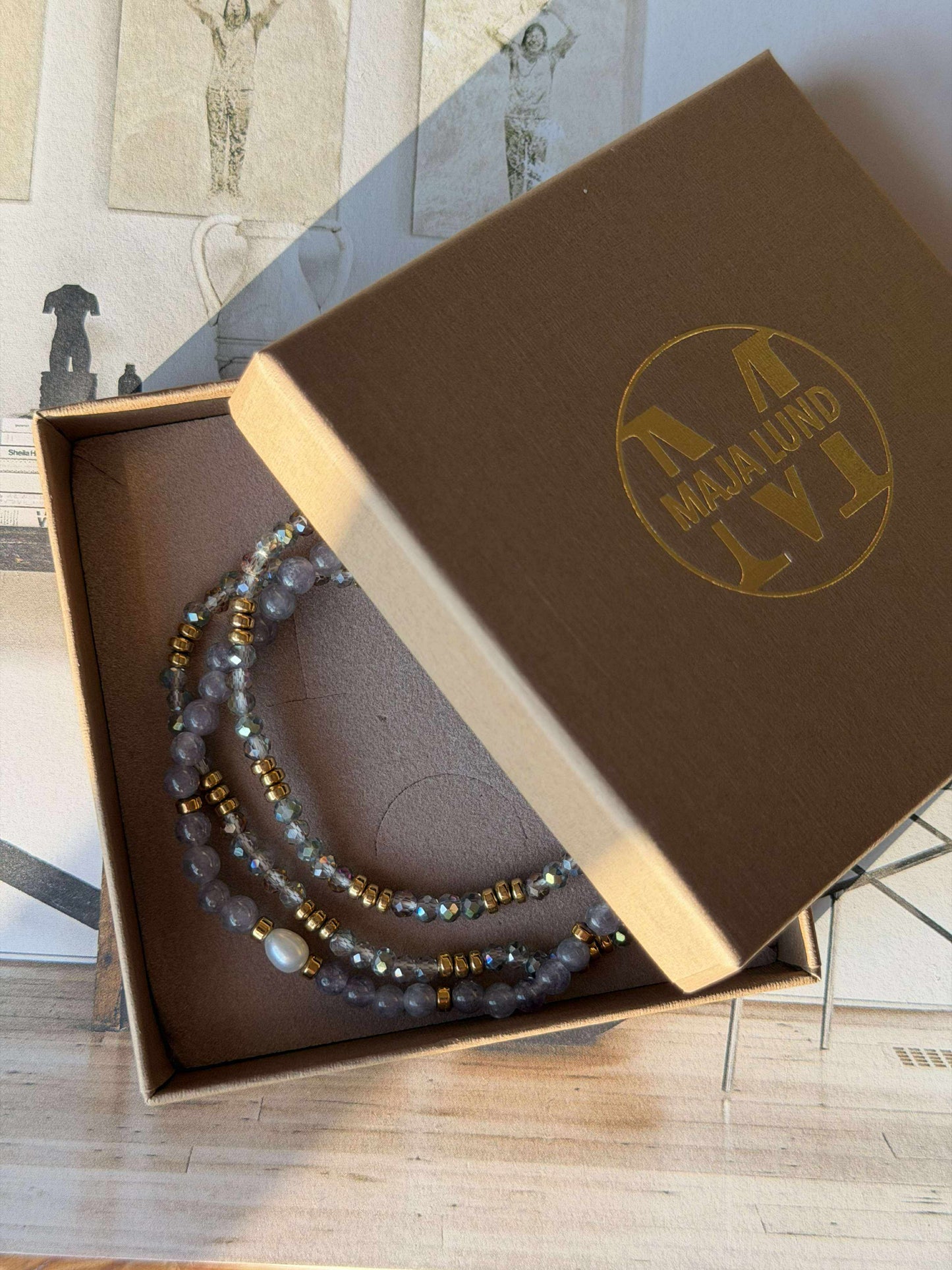 Armbånd Leah Lavendel/Stone – Sæt med 3 stk