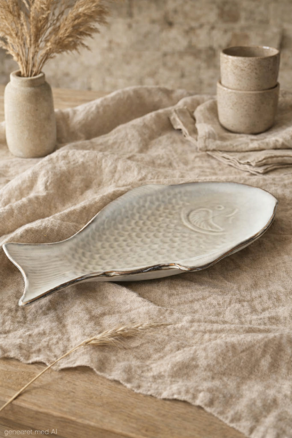 Fisketallerken Stentøj - Stone
