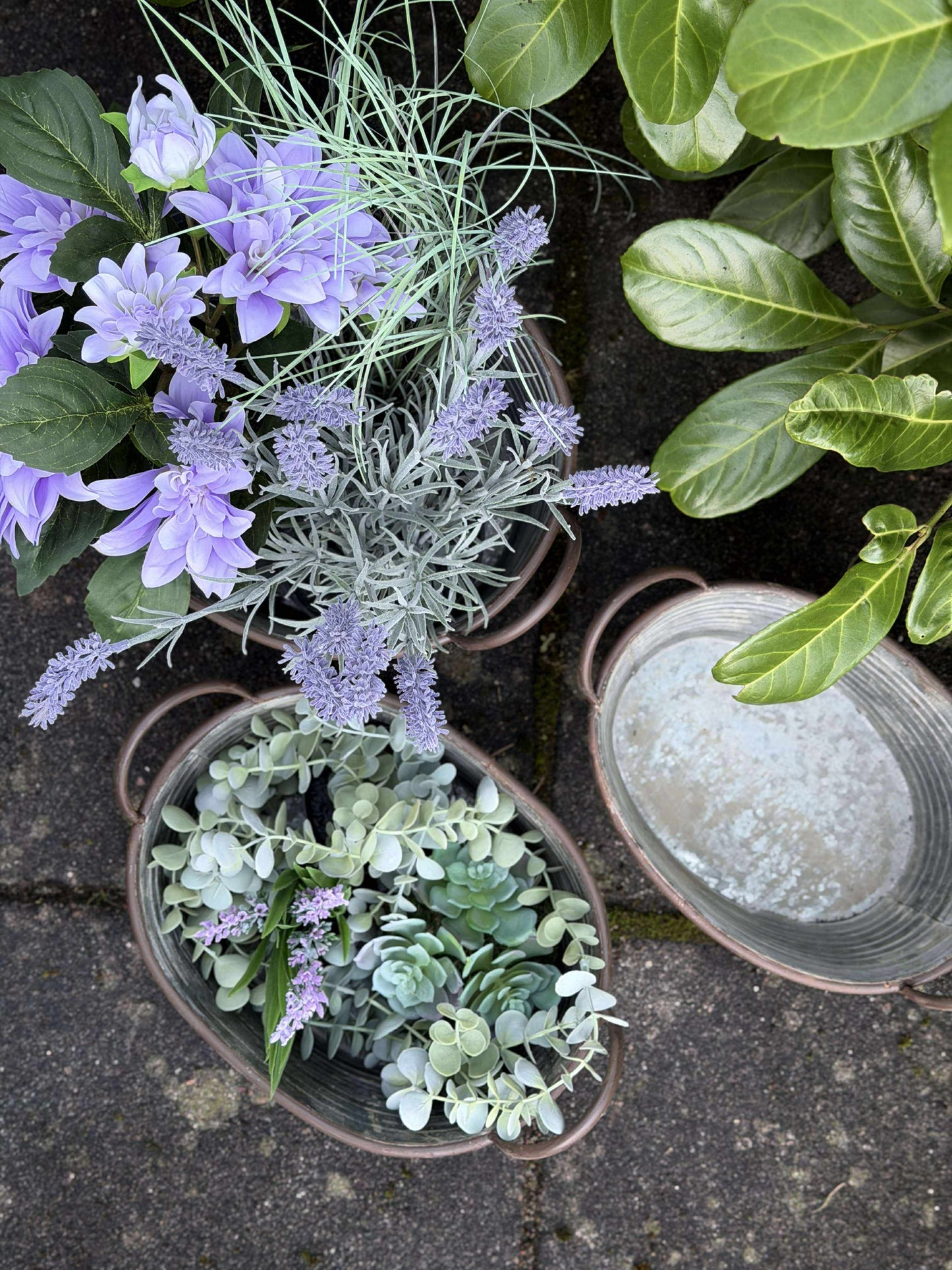 Zink baljer - Sæt med 3 stk. Mørk kant