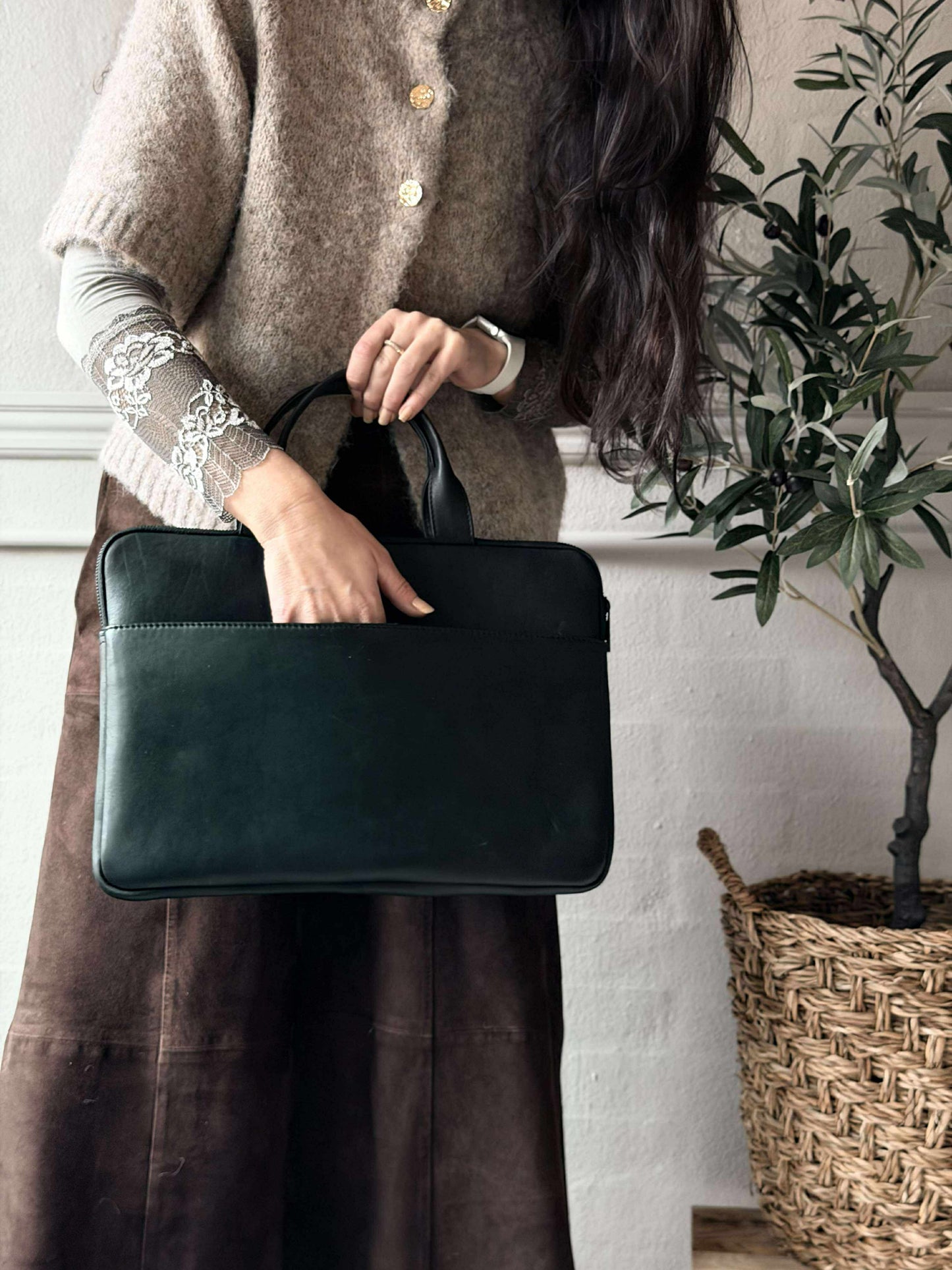 Computercover med håndtag og frontlomme