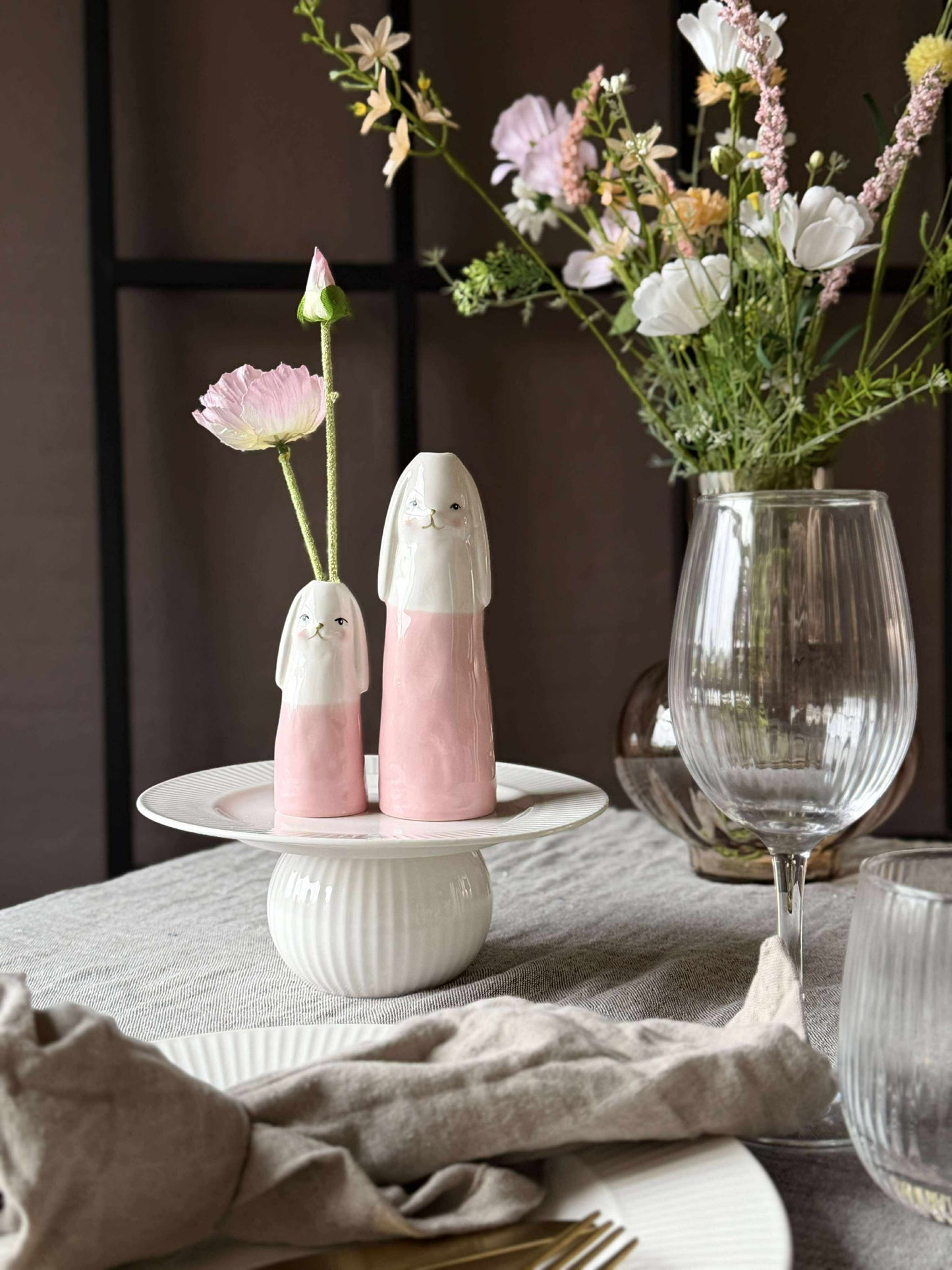 Vase - Rosa kanin i flere størrelser