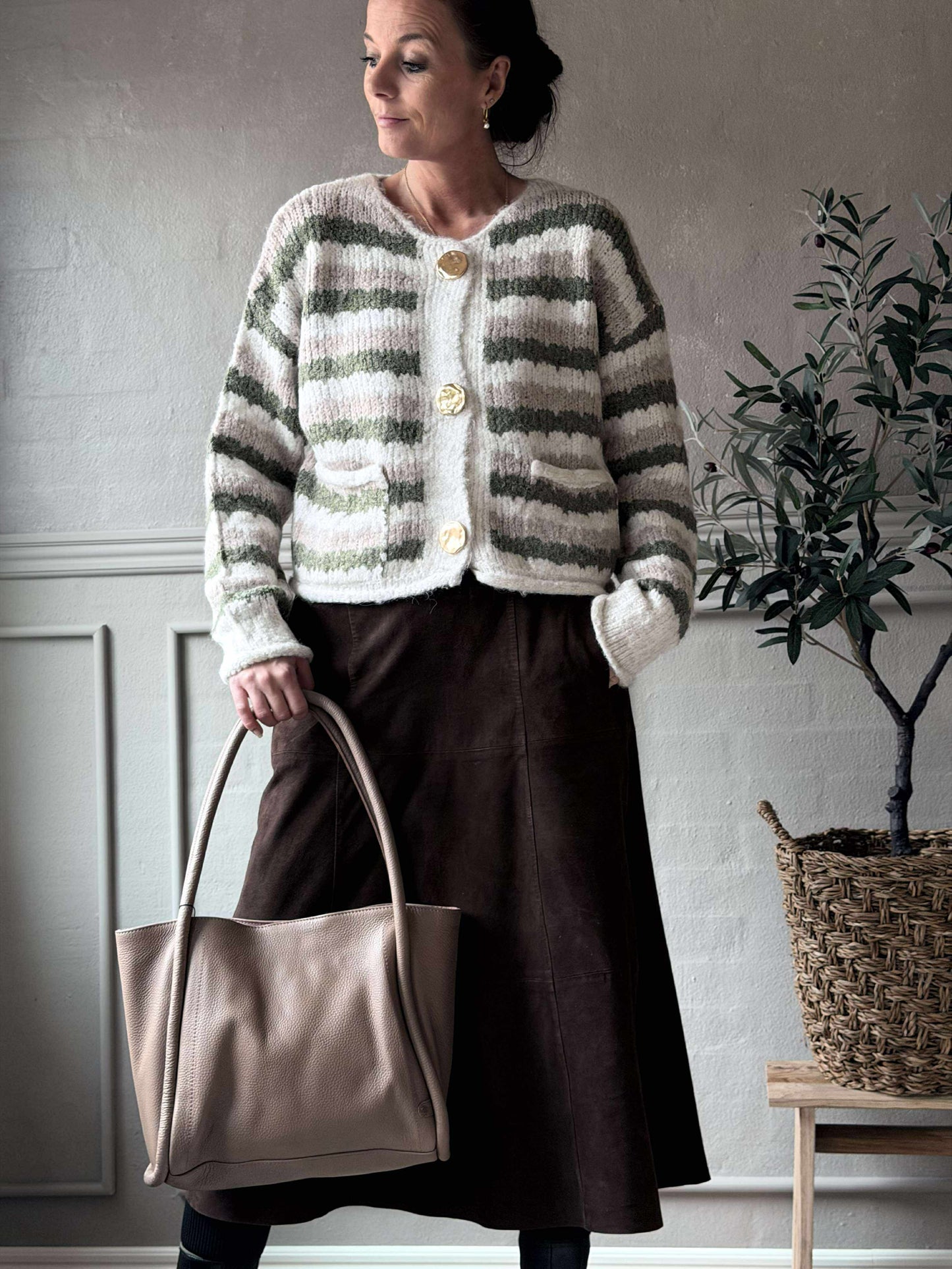 Skuldertaske Taupe