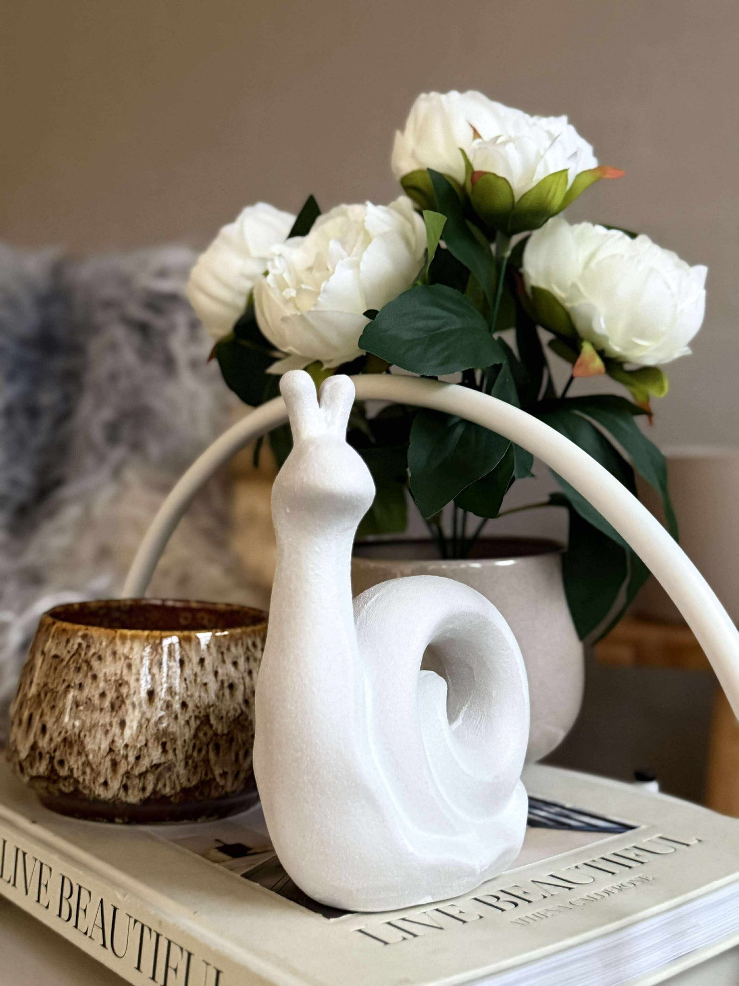 Deco snegl - Hvid eller beige