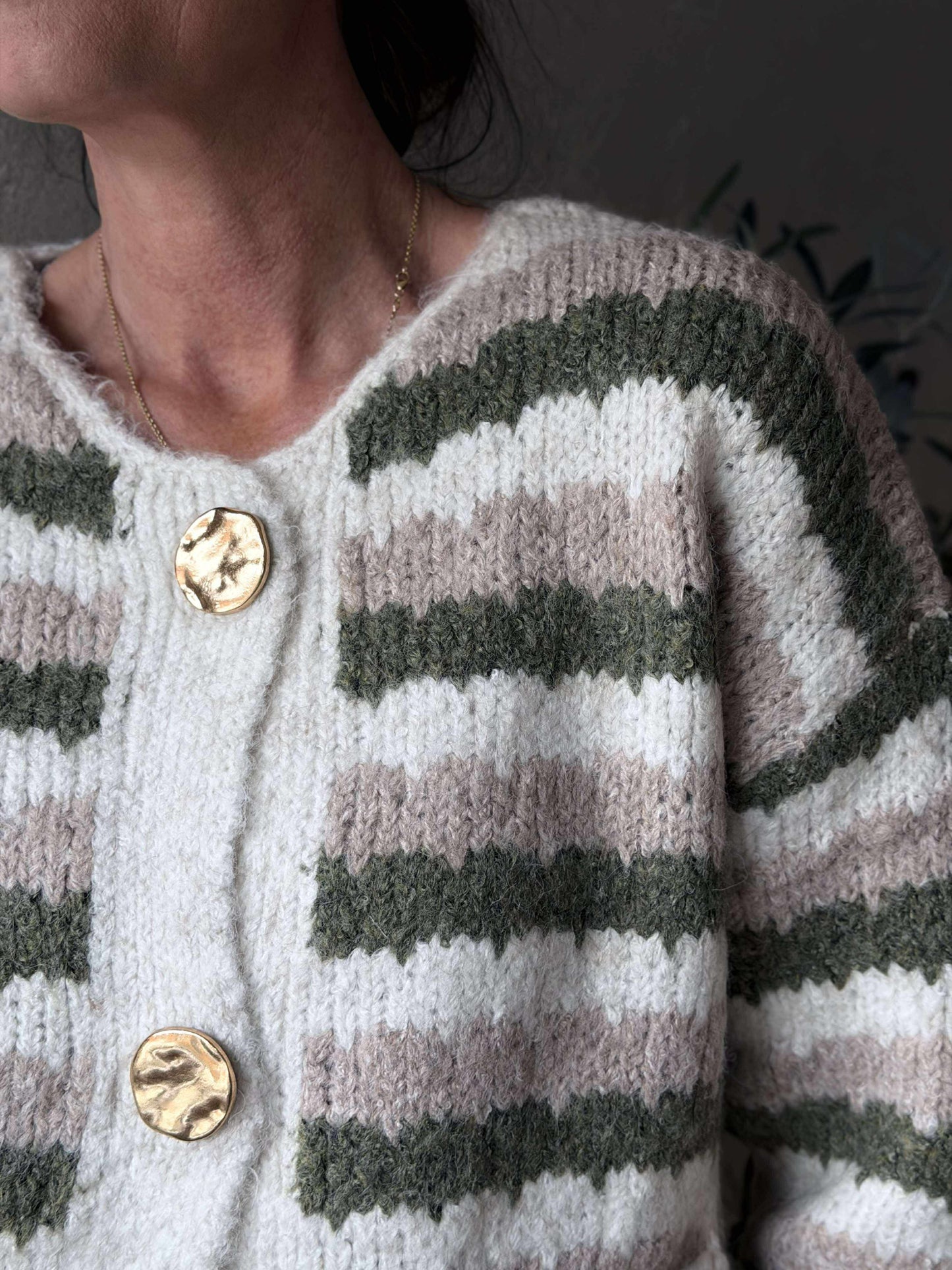 Cardigan Grøn strib