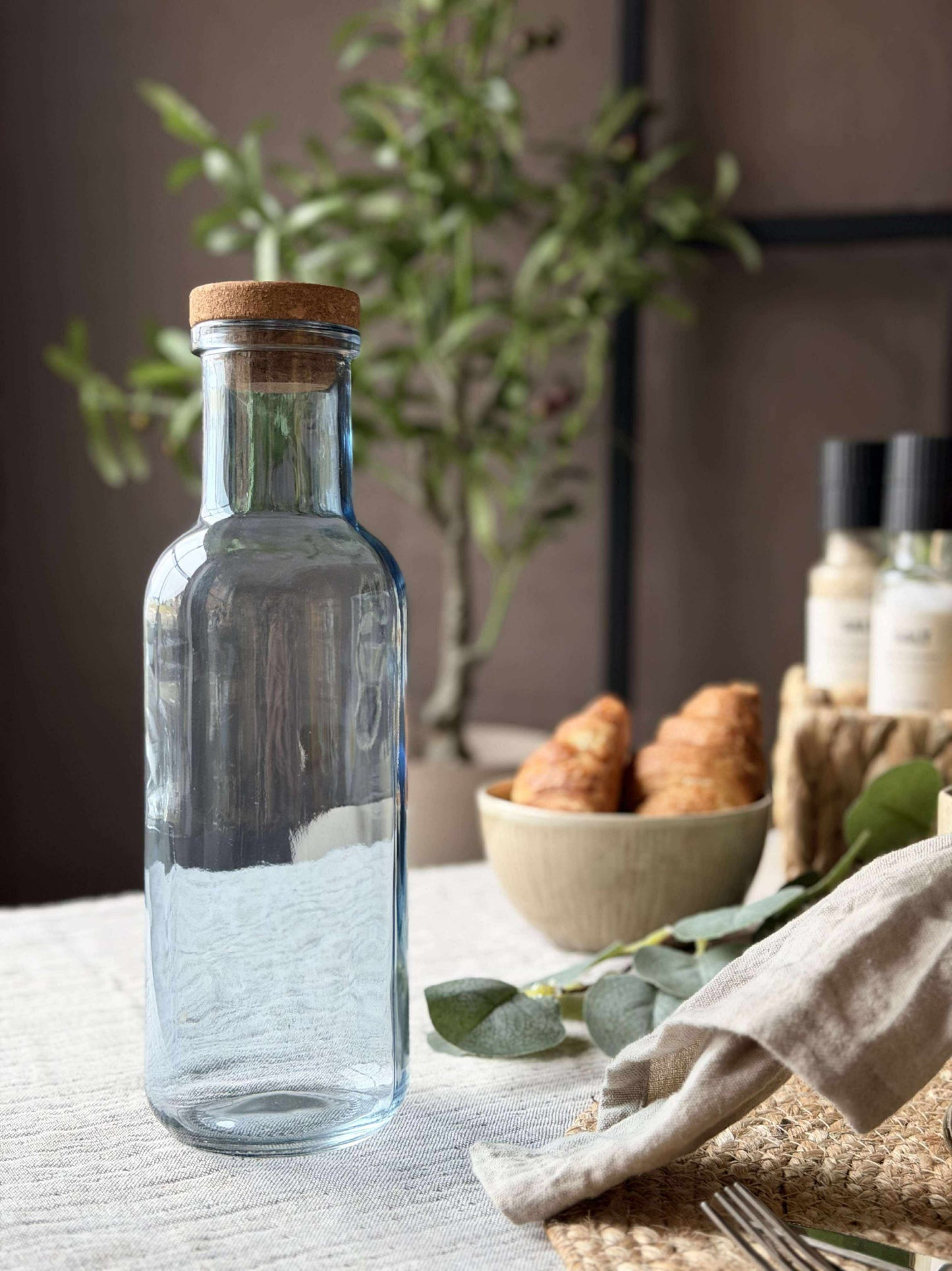 Vandflaske med korkprop – Blue 1 ltr.