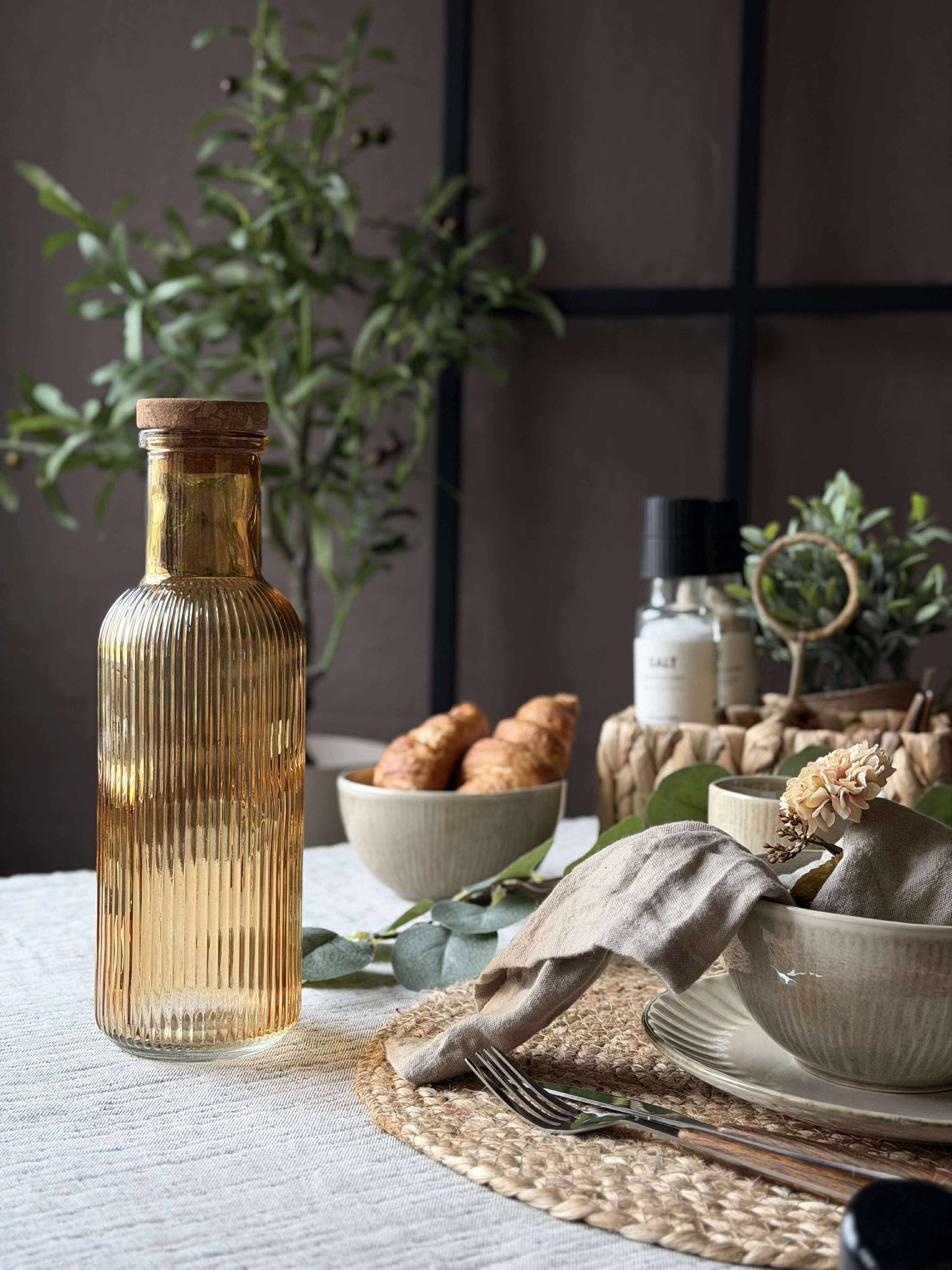 Vandflaske med korkprop – Gylden 1 ltr.