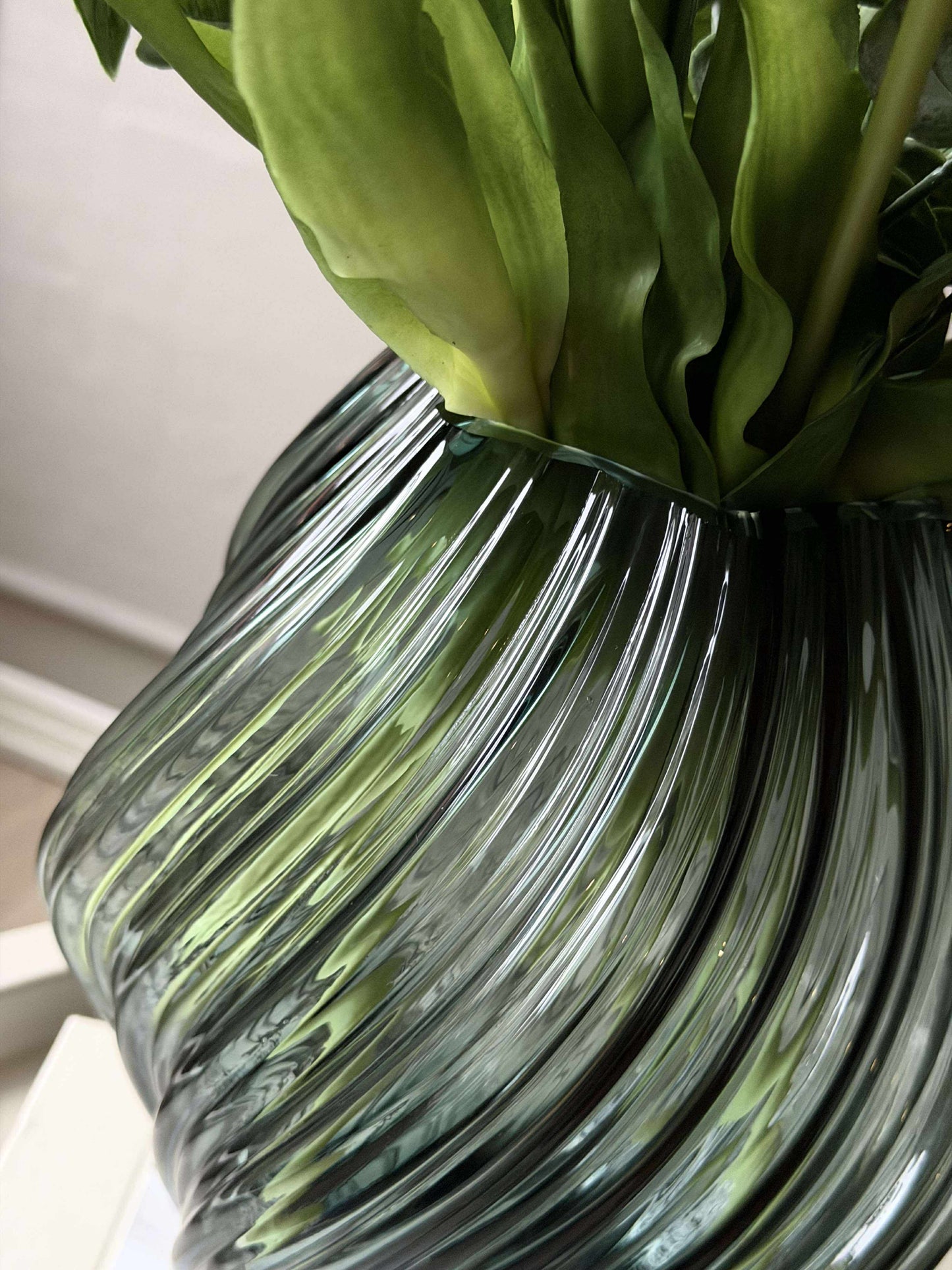 Vase grøn - Mundblæst glas