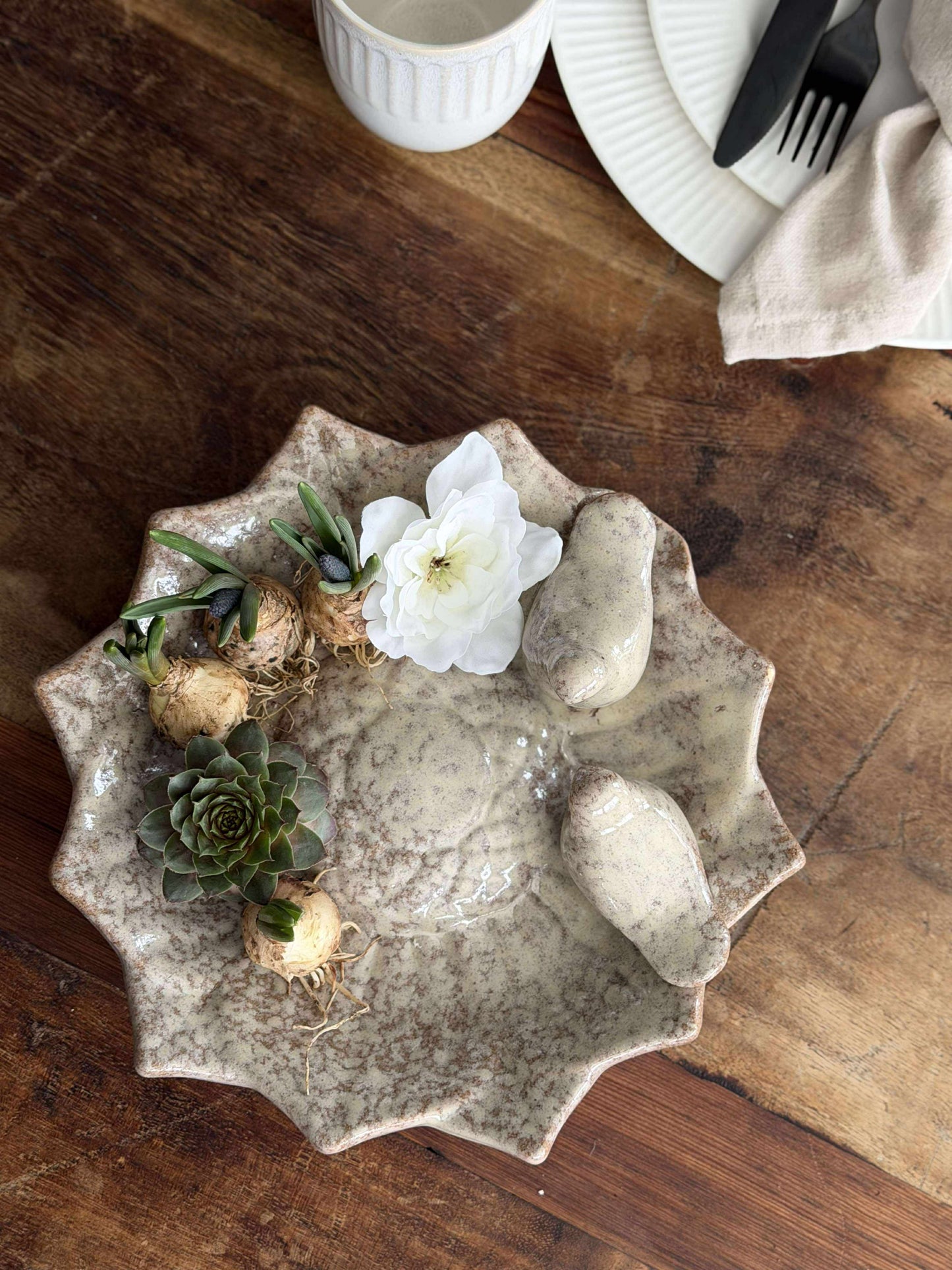 Fad med fugle – Beige