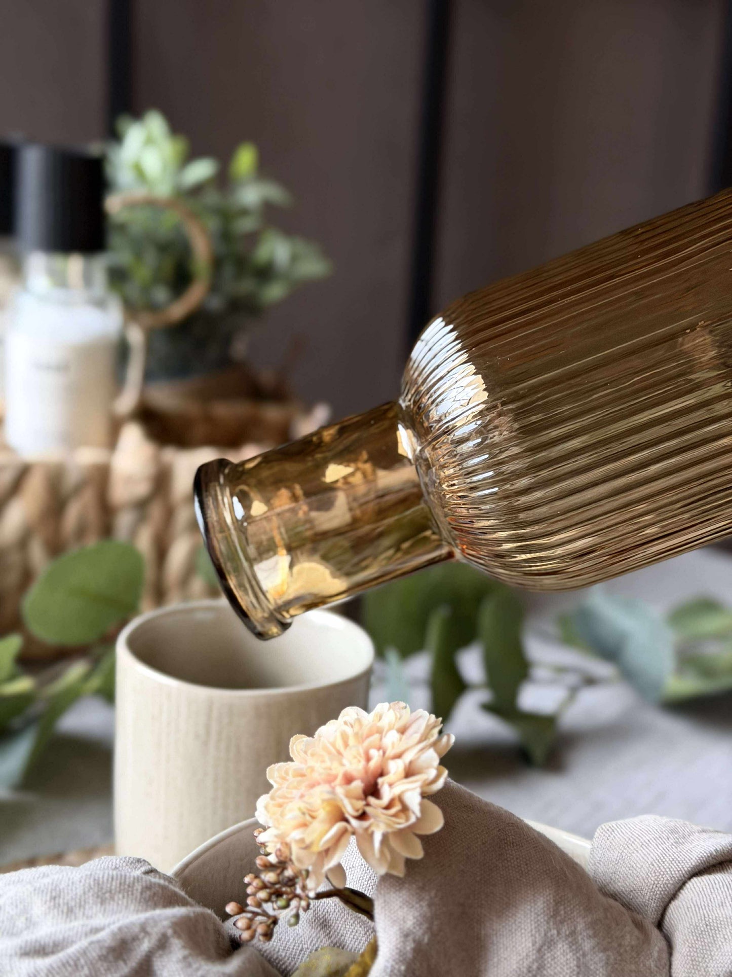 Vandflaske med korkprop – Gylden 1 ltr.