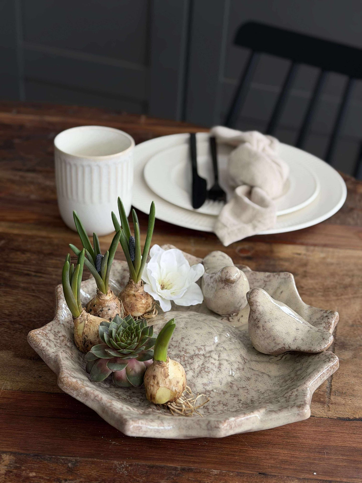 Fad med fugle – Beige