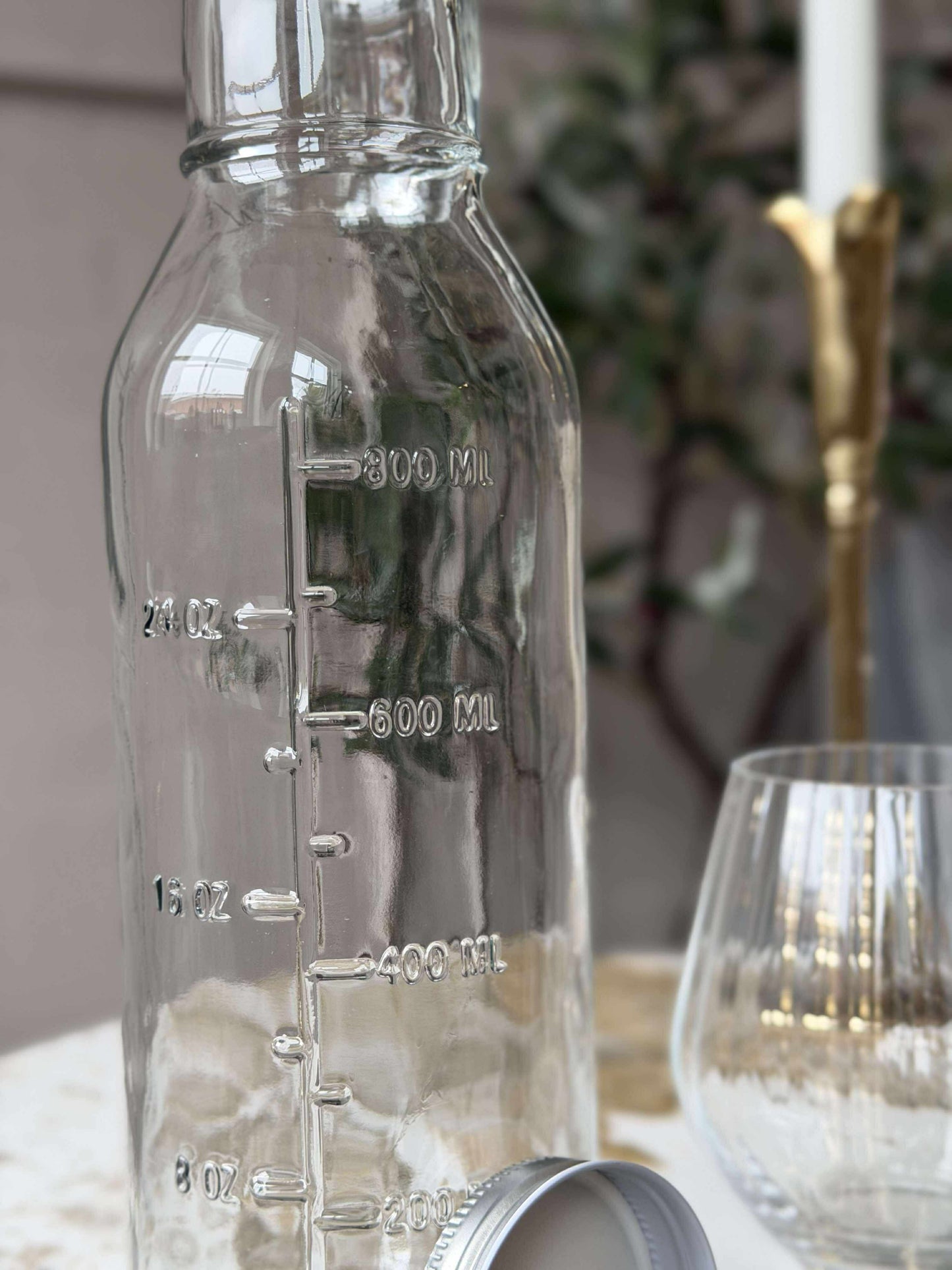 Glasflaske med Måleenheder - 1000 ml