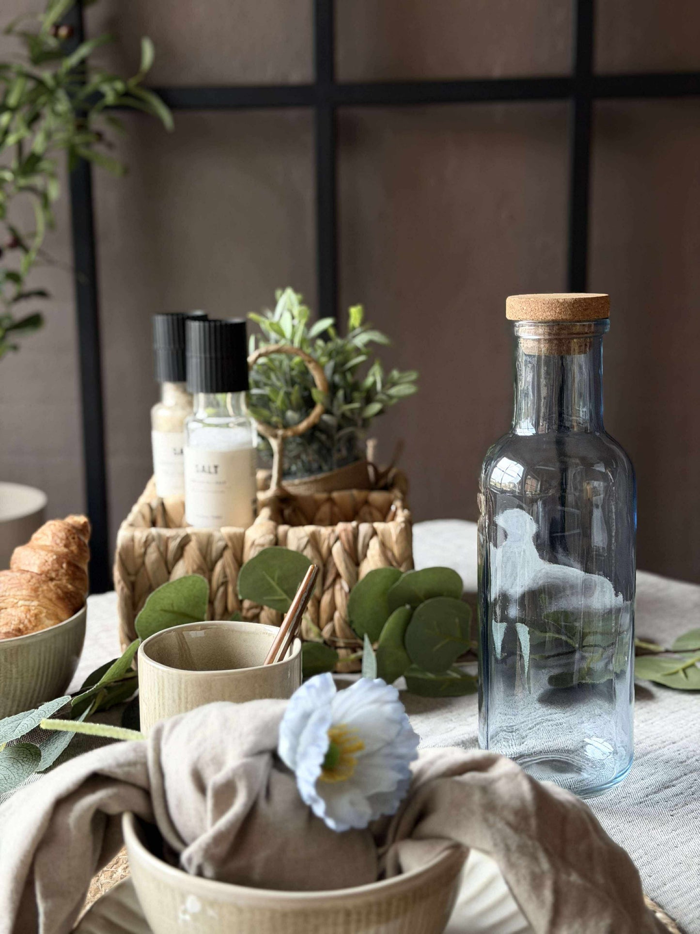 Vandflaske med korkprop – Blue 1 ltr.