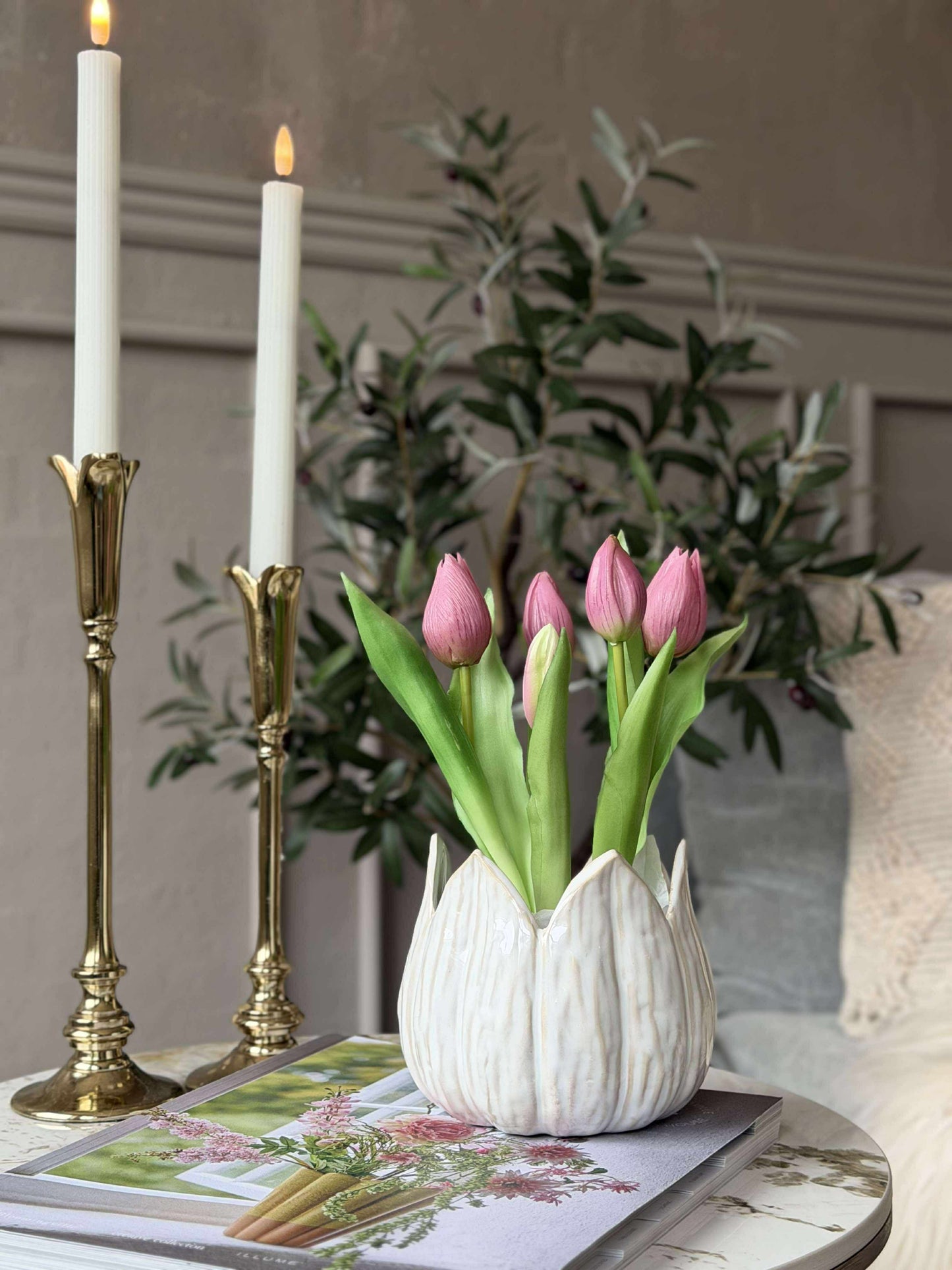 Tulipan i potte - Mørk Rosa