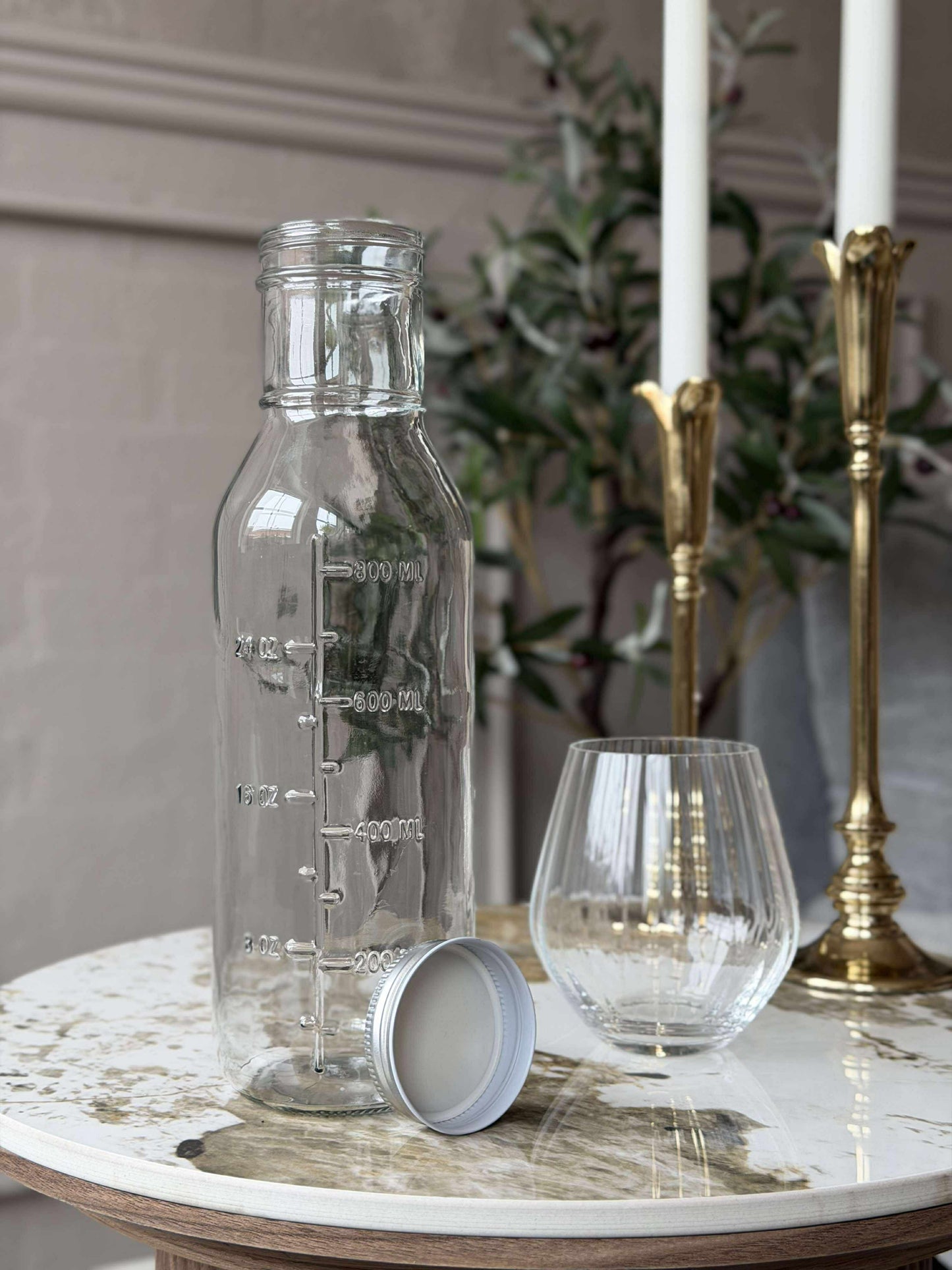 Glasflaske med Måleenheder - 1000 ml