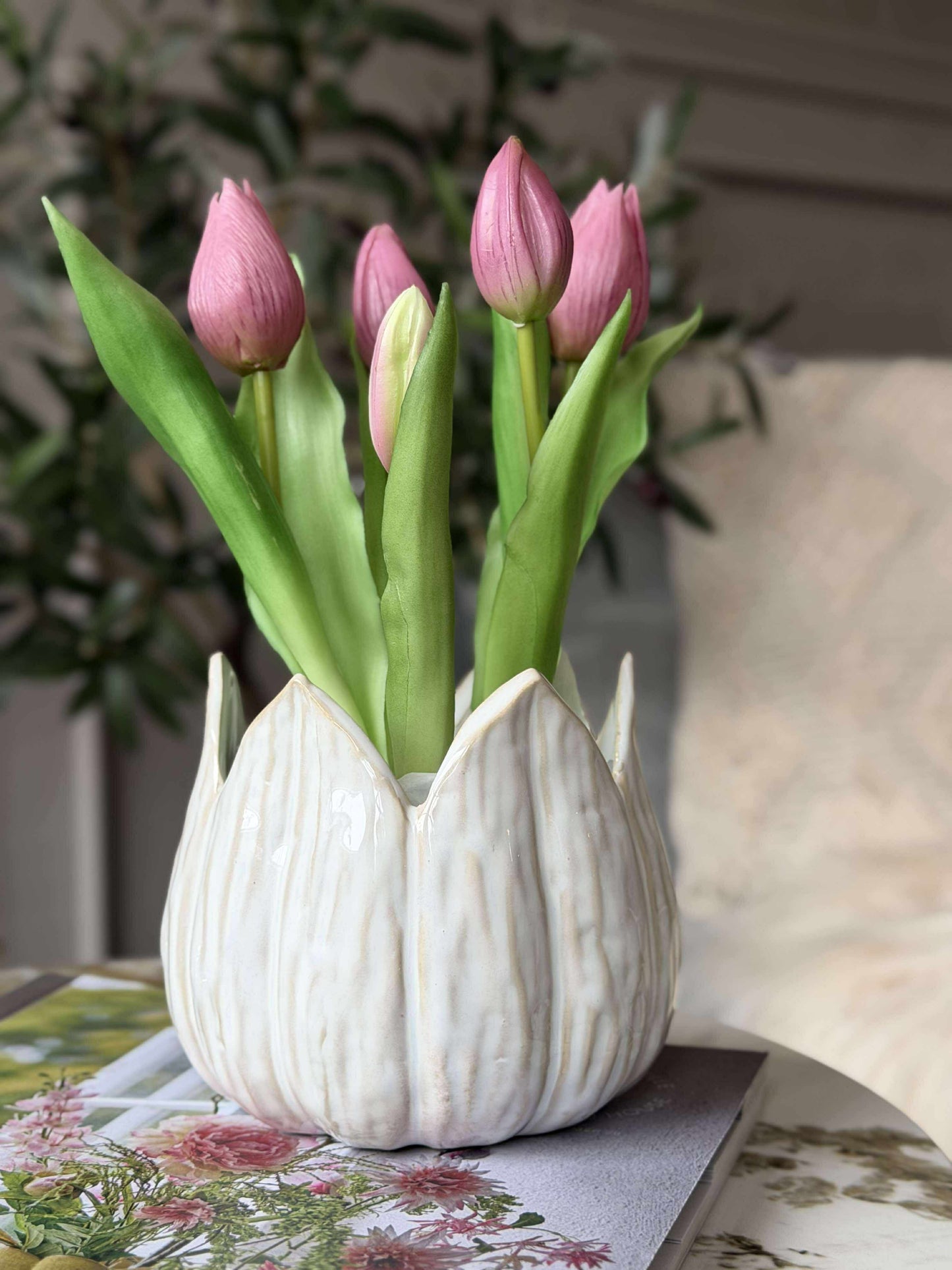 Tulipan i potte - Mørk Rosa