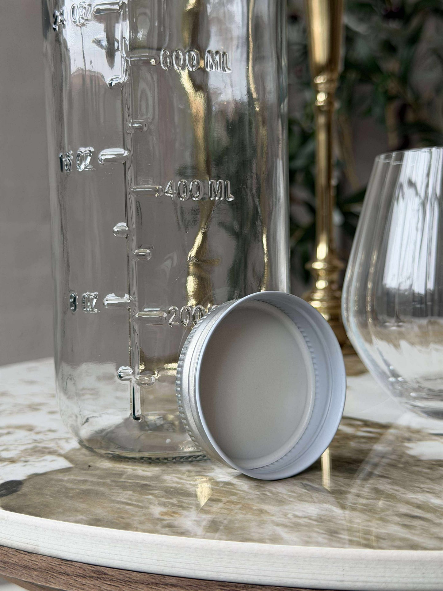 Glasflaske med Måleenheder - 1000 ml