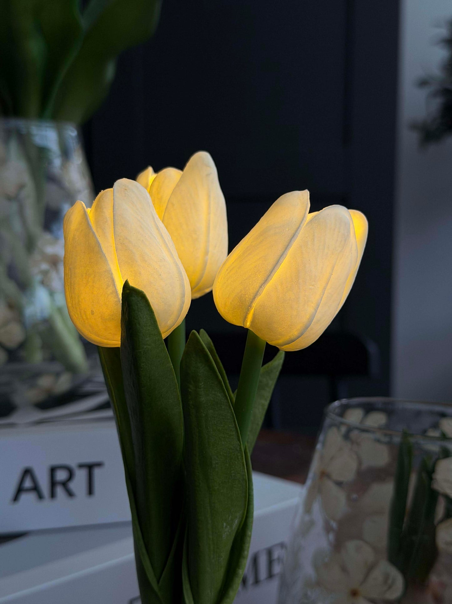 Tulipaner med lys - Hvid