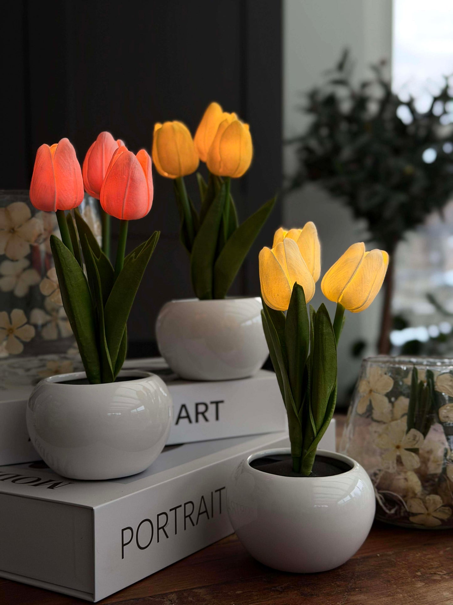 Tulipaner med lys - Gul