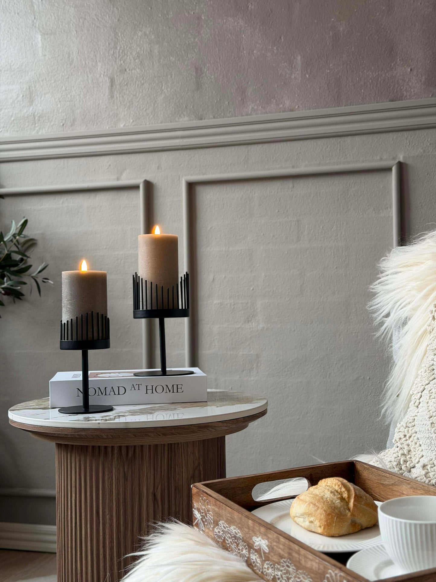 Lysestage til bloklys - Sæt med 2 stk.