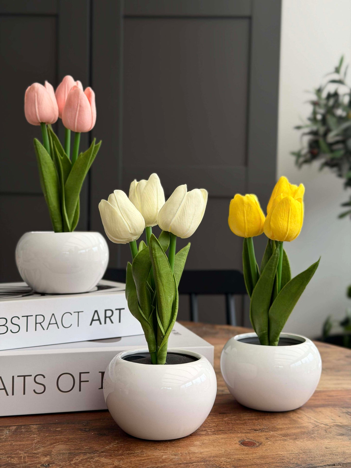 Tulipaner med lys - Hvid