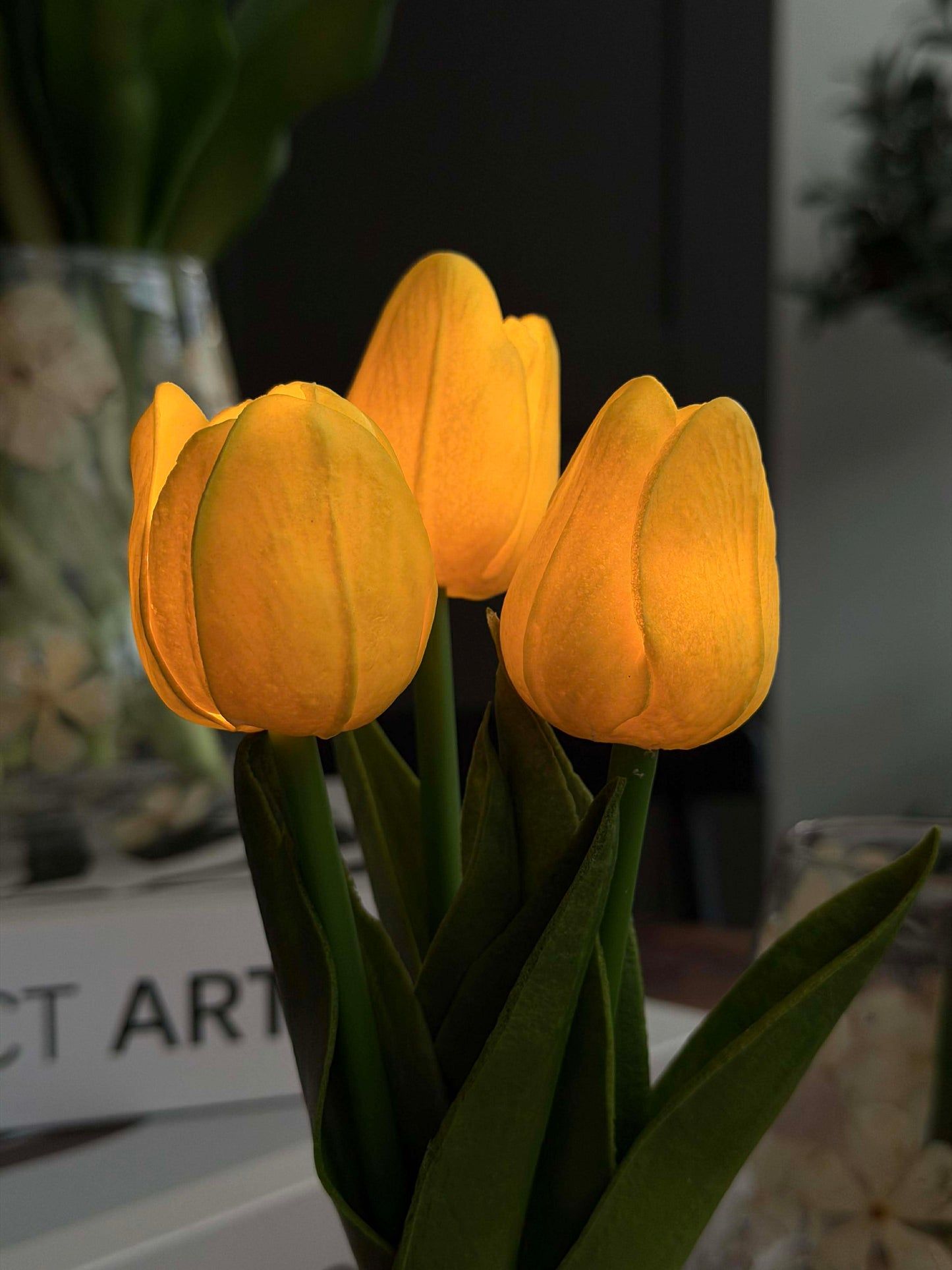 Tulipaner med lys - Gul