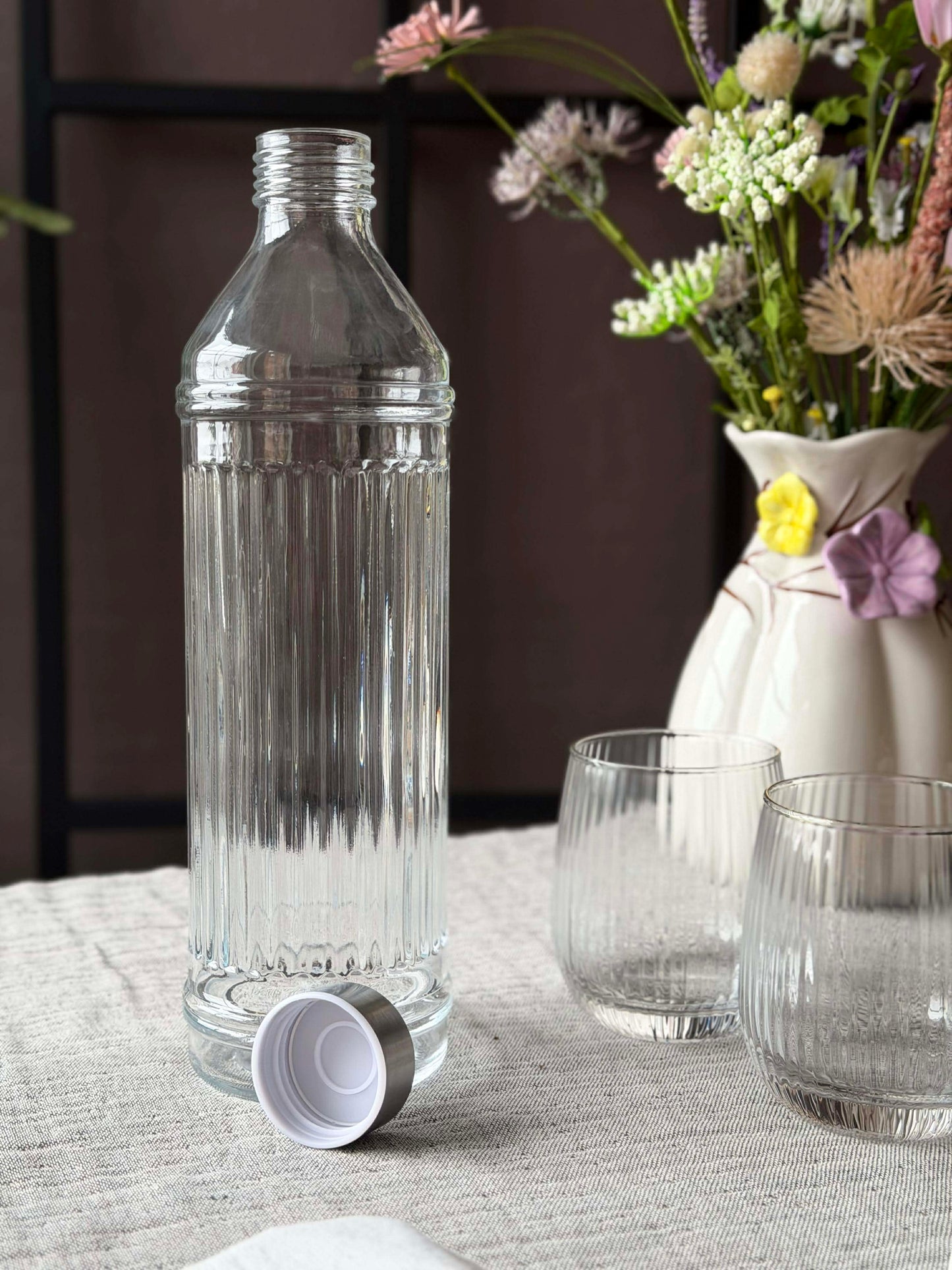 Vandflaske med metallåg - 1000ml.
