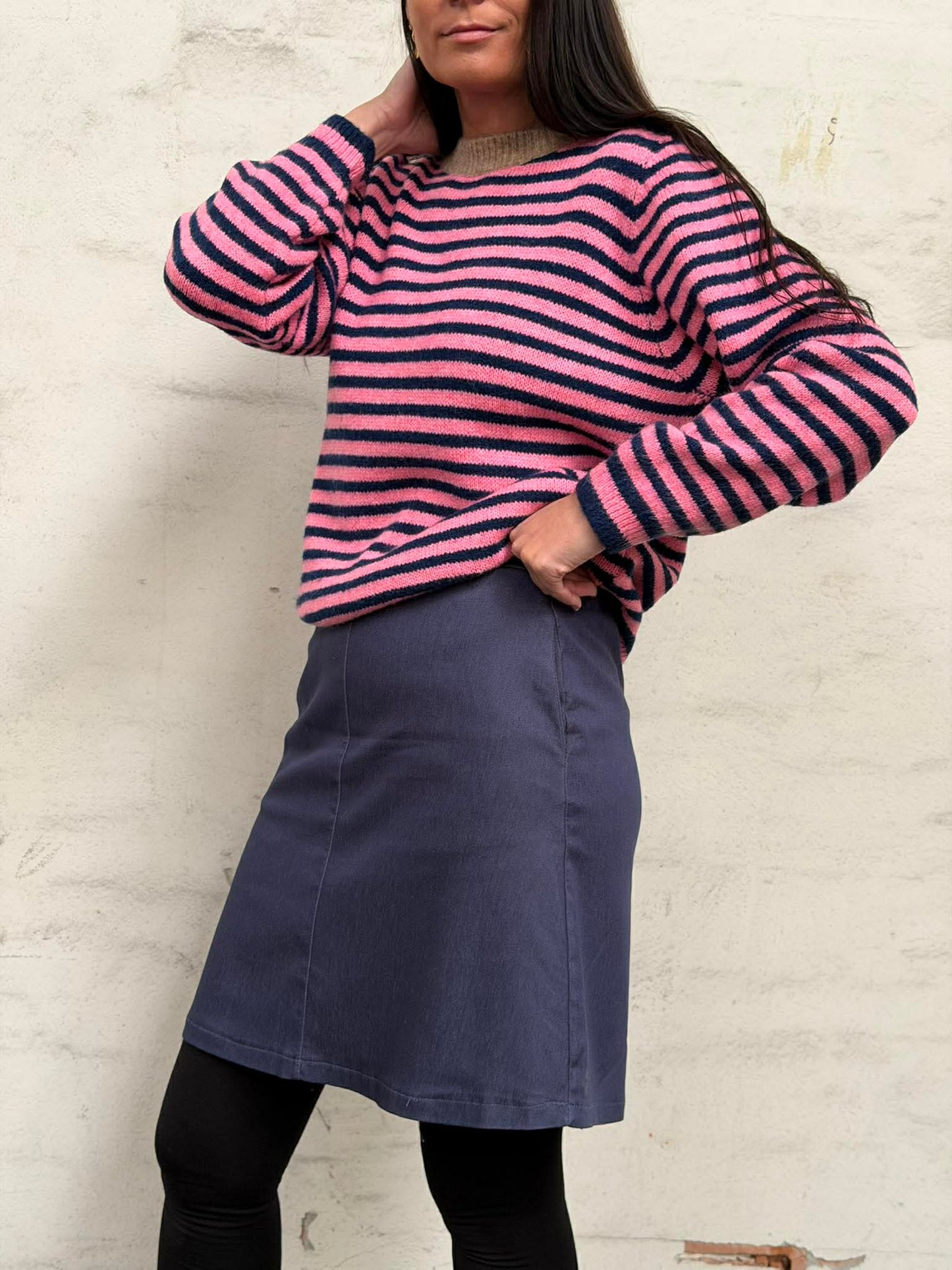 Nederdel Sidsel - Dark denim