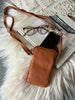 Mobiltaske Misse - Cognac / gold
