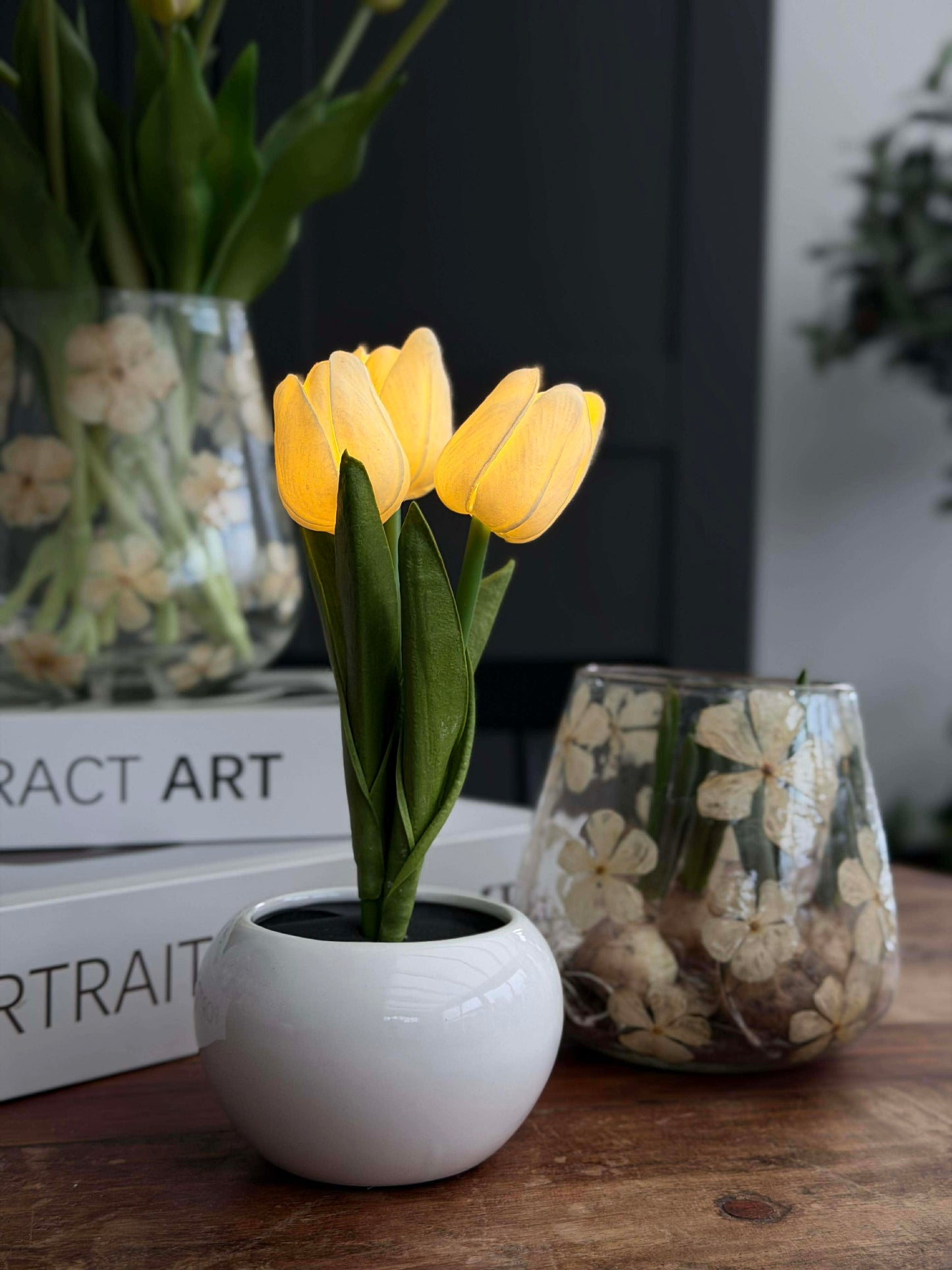 Tulipaner med lys - Hvid