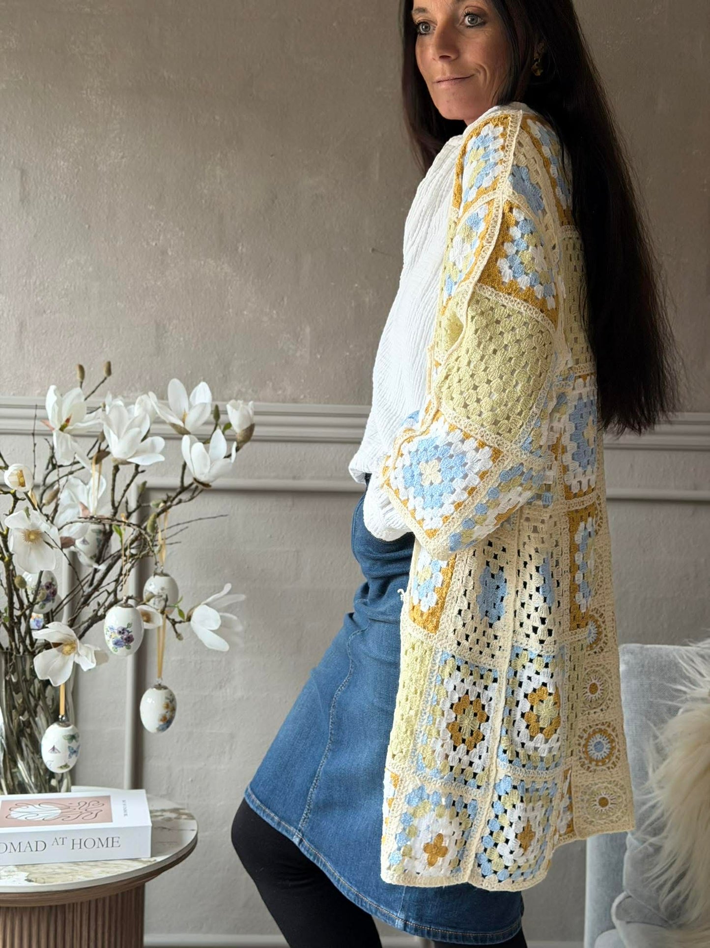 Cardigan Boho - Lys grøn
