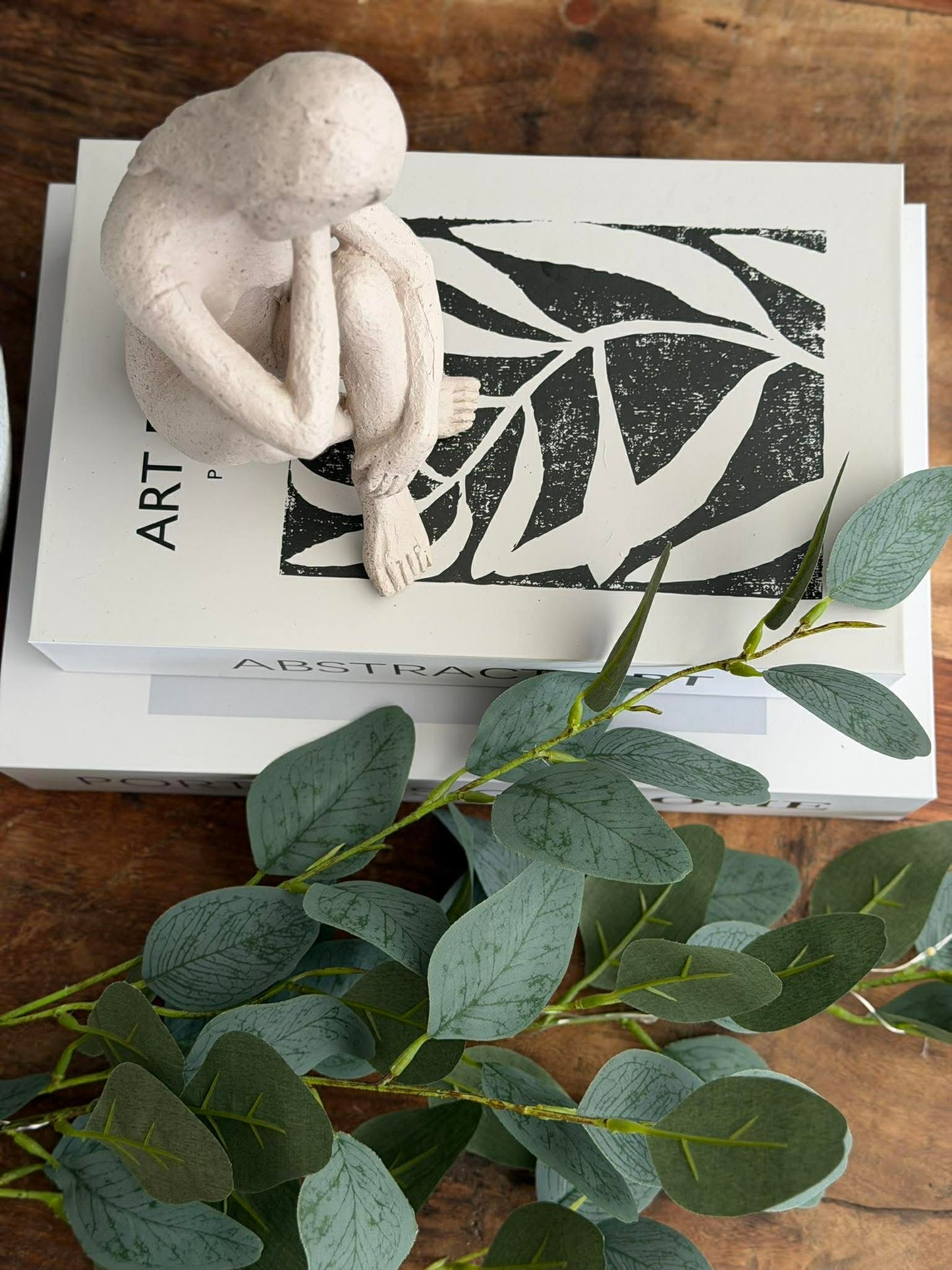Eucalyptus gren med lys - 100cm