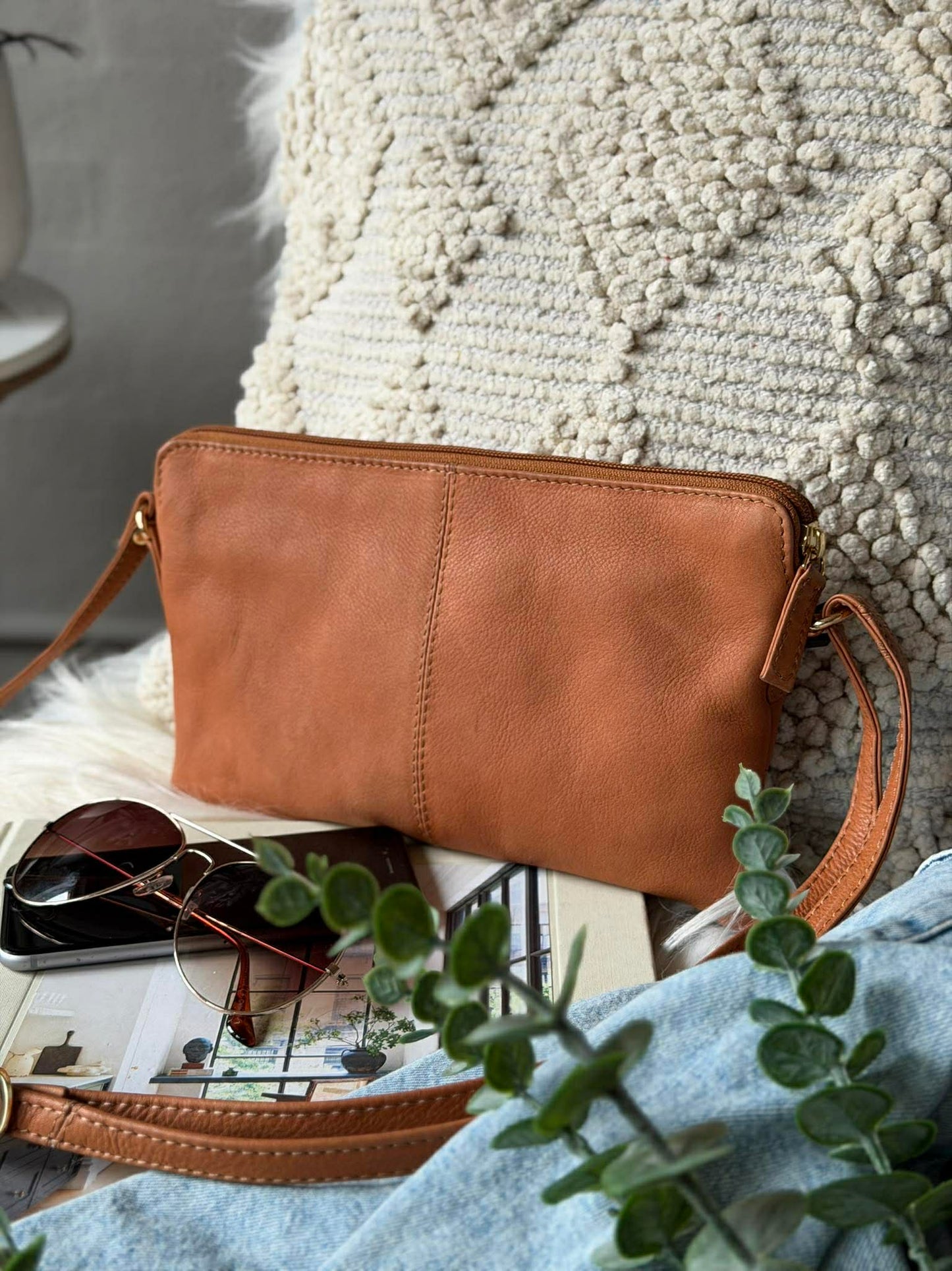 Clutch Misse - Cognac / Gold