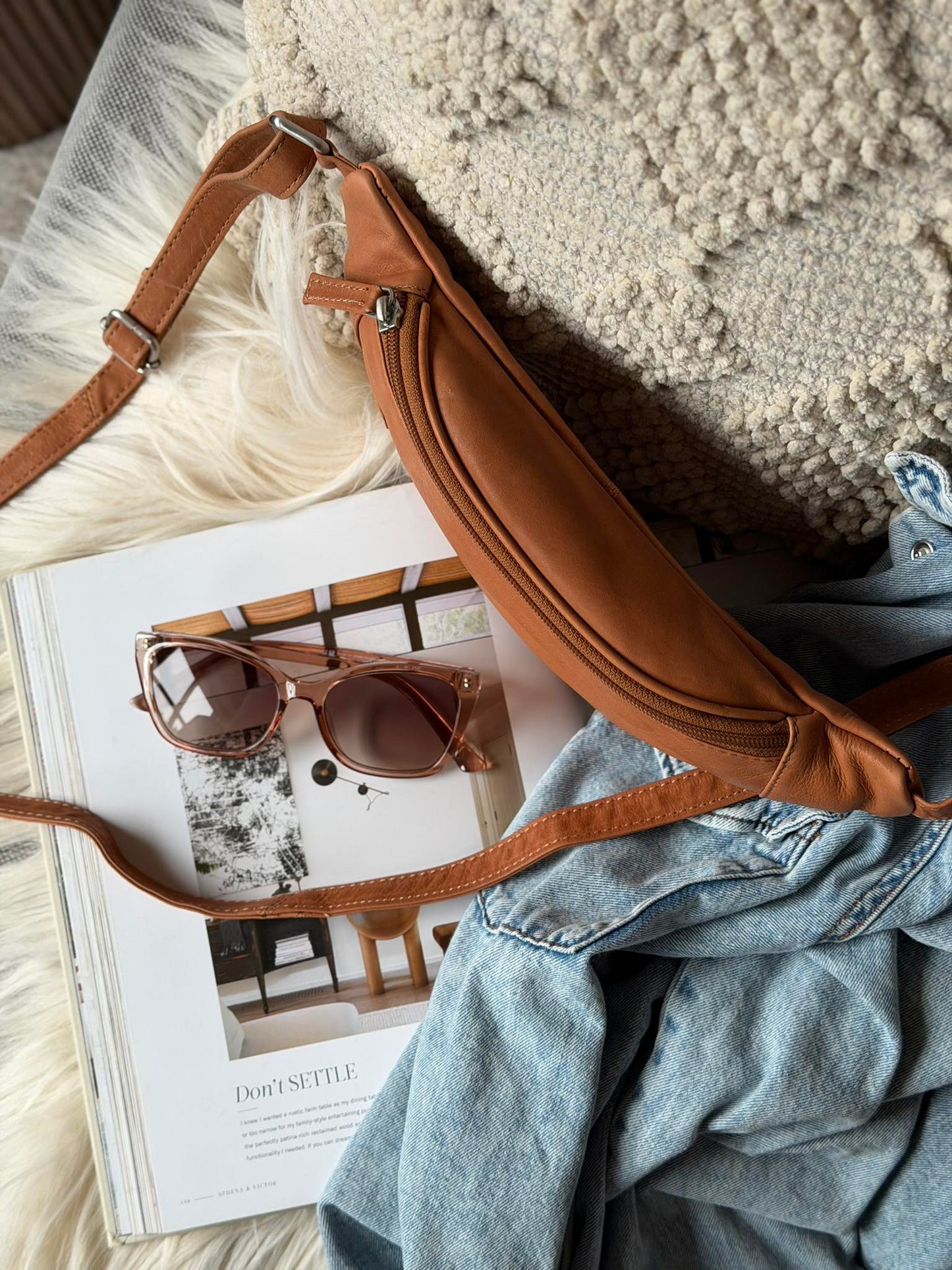 Bumbag Misse - Cognac / Silver