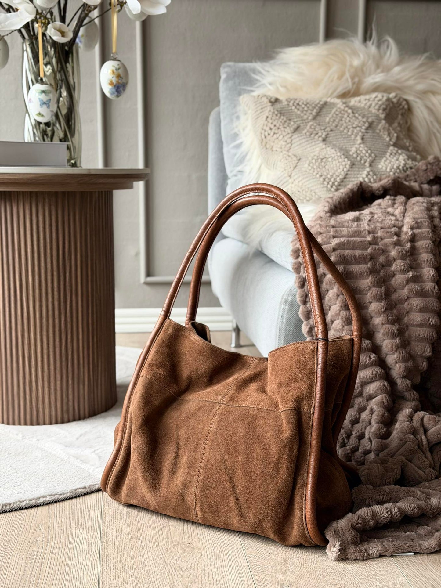Shopper i ruskind - Walnut