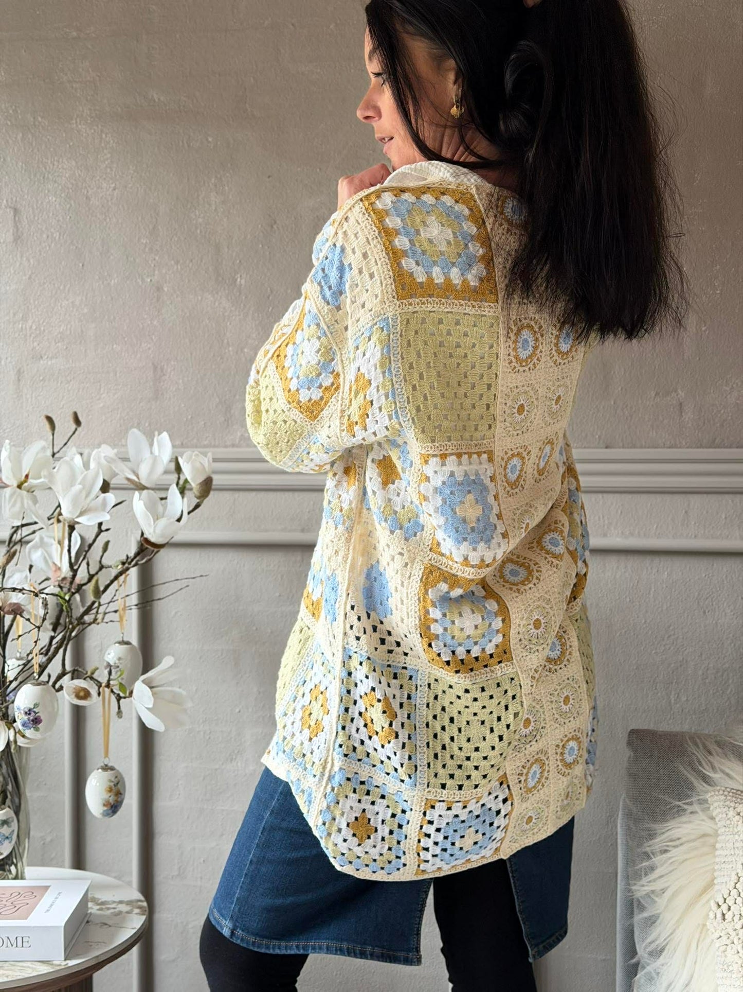 Cardigan Boho - Lys grøn
