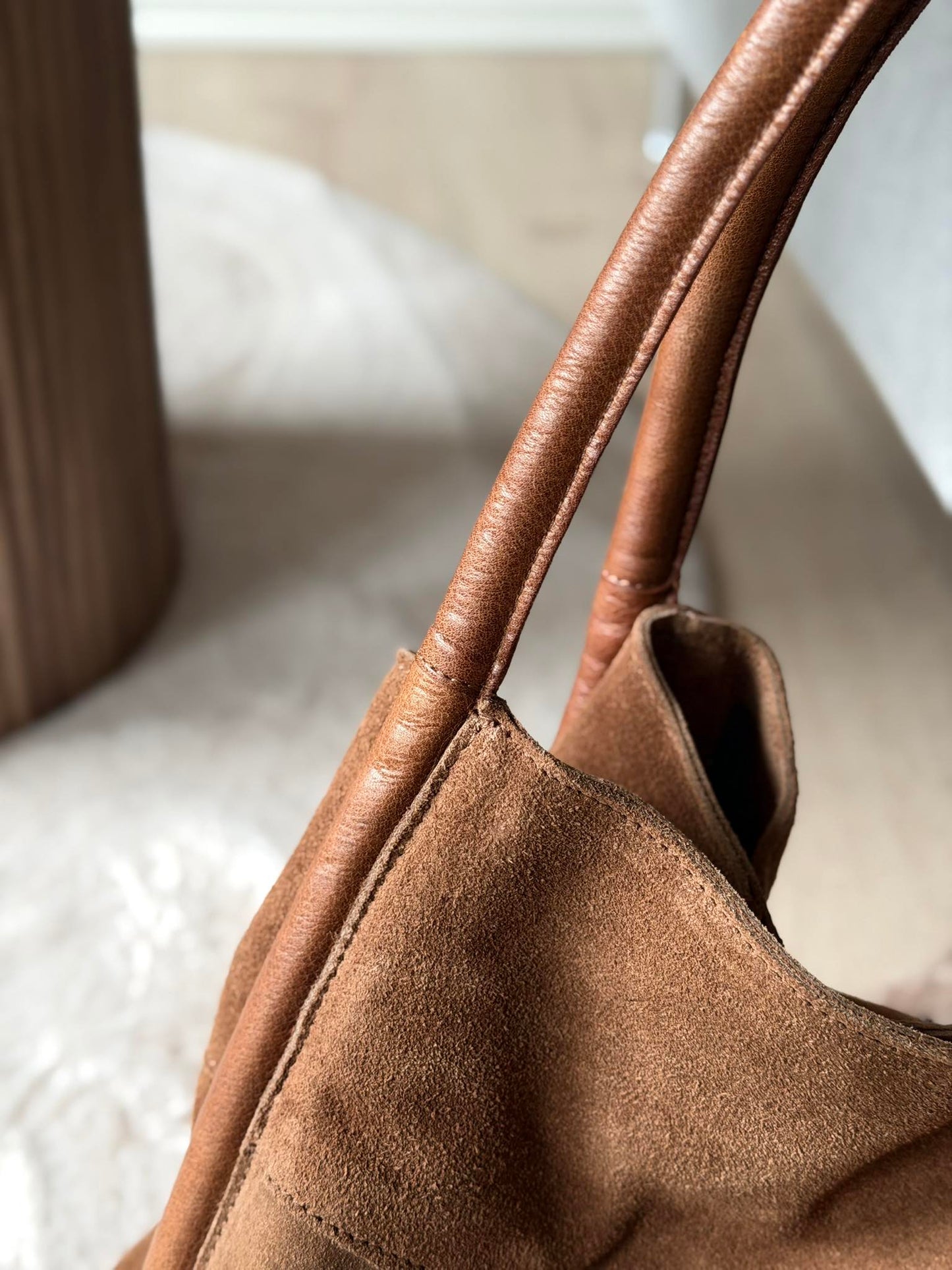 Shopper i ruskind - Walnut