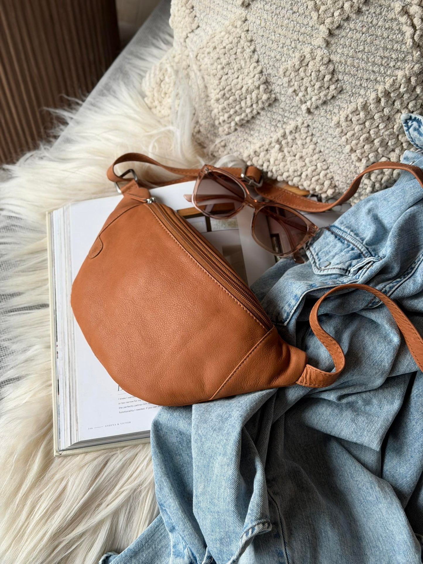 Bumbag Misse - Cognac / Silver