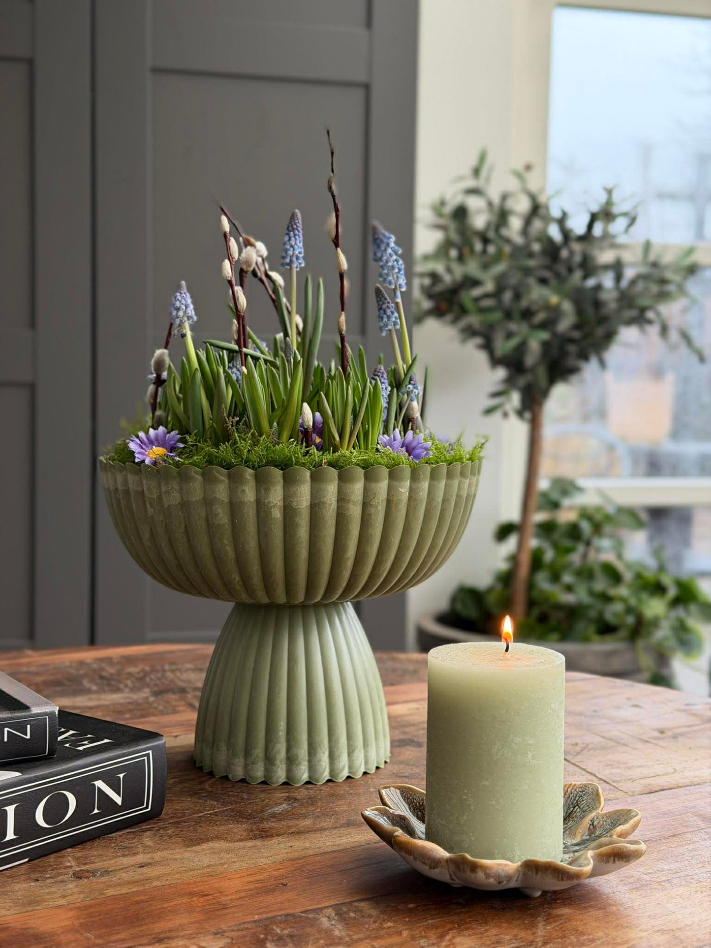 DIY opsats i beton look - Grøn