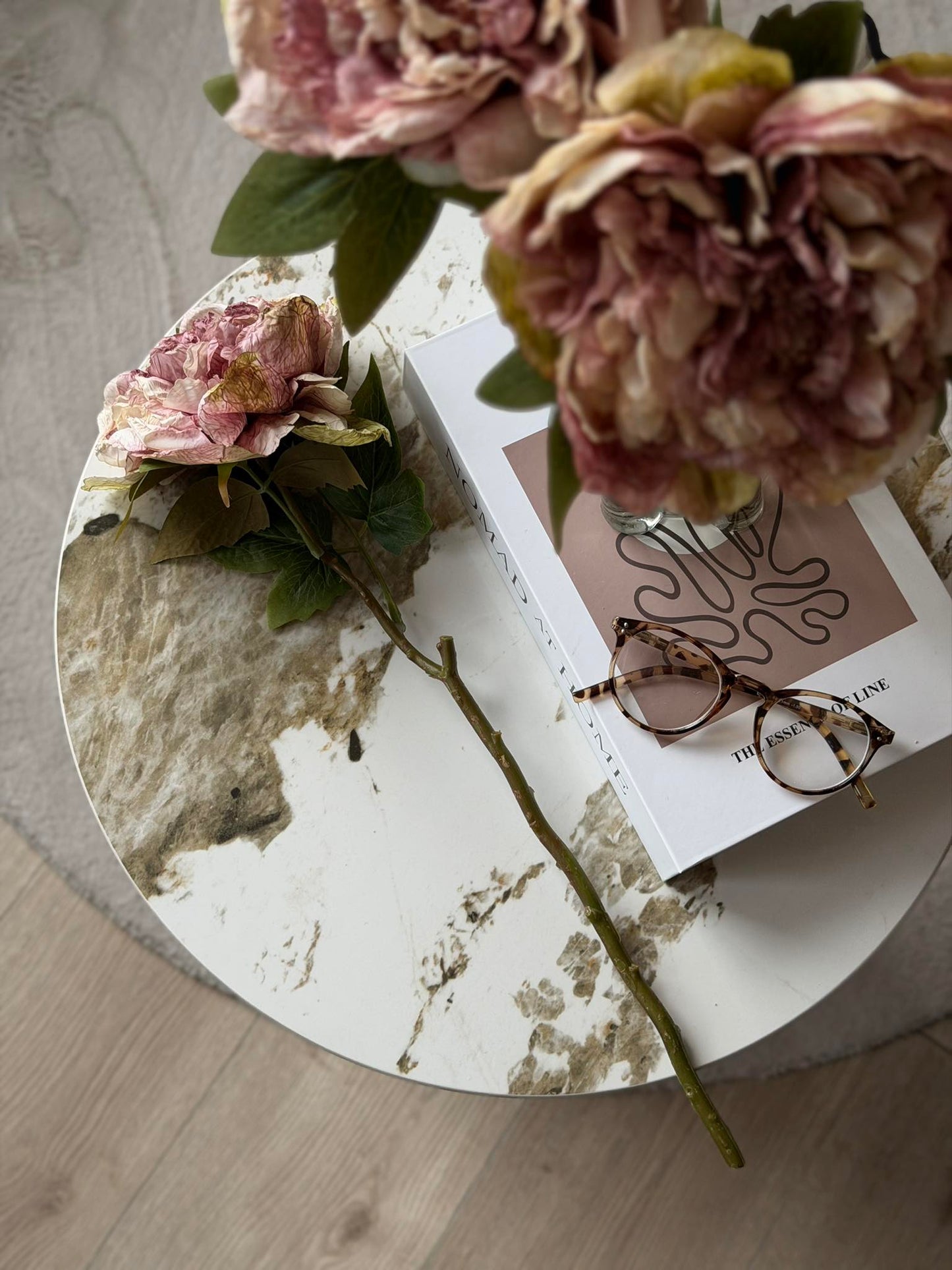 Blomst Pæon -  Antik Cream / rosa