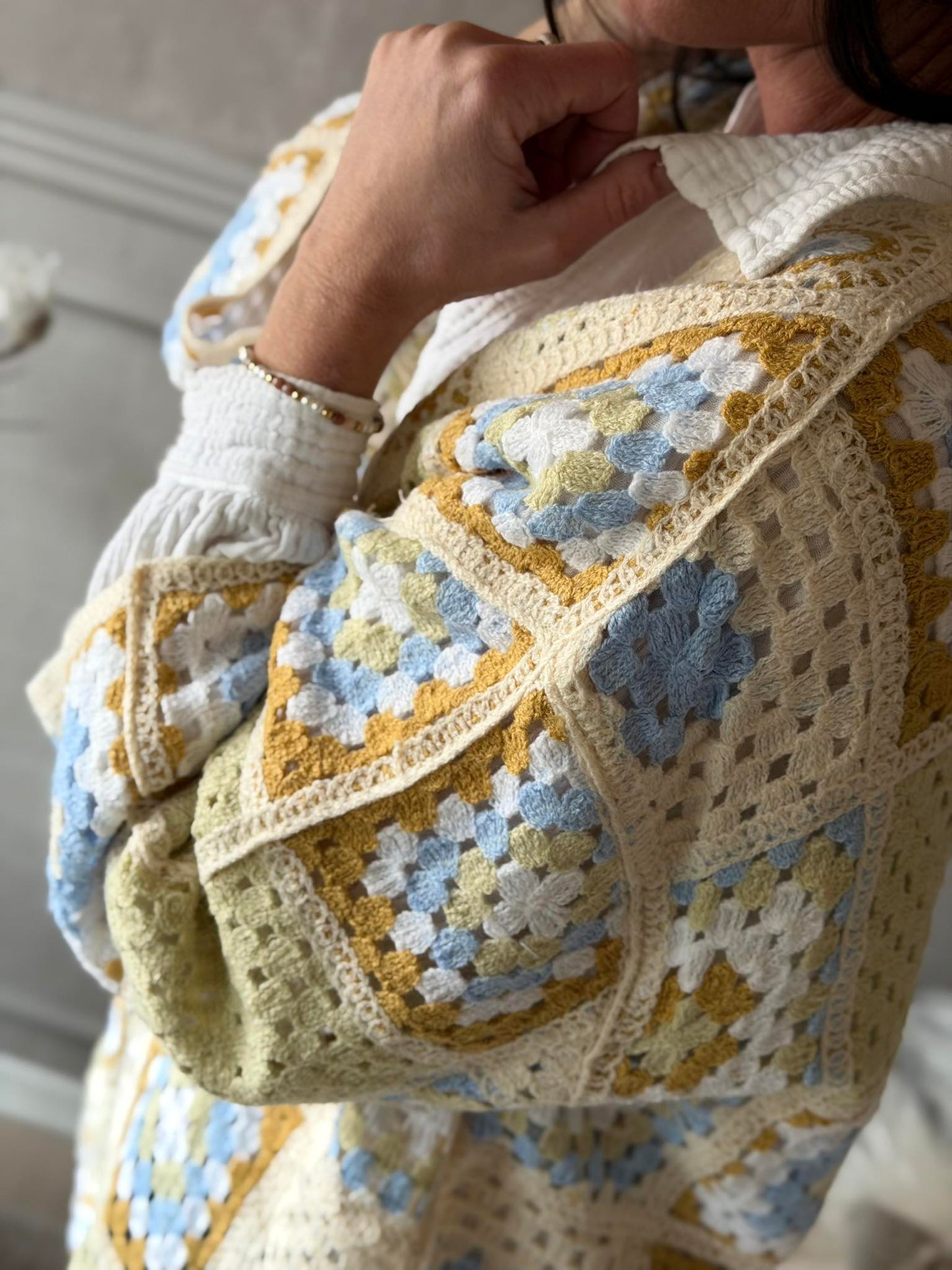 Cardigan Boho - Lys grøn